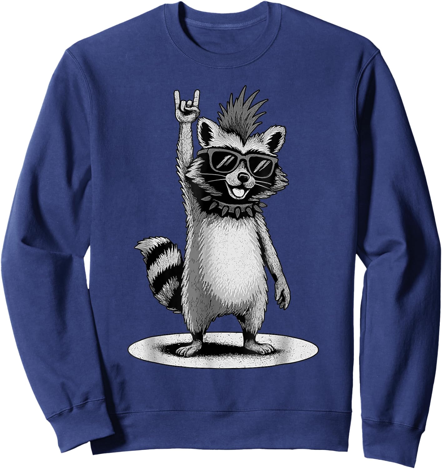 Lustige Waschbär Rock Musik Geschenke Männer Frauen Sweatshirt - Sweatshirt | Navy