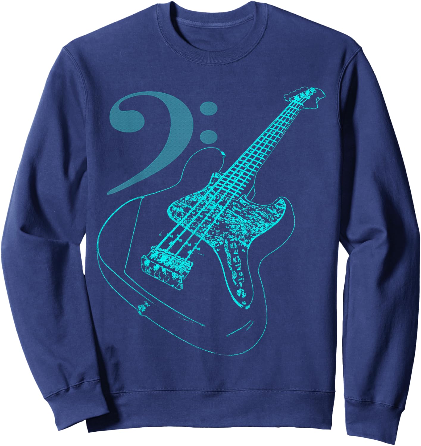Bass with Clef for Bassists & Bass Player Sweatshirt - Sweatshirt | Navy