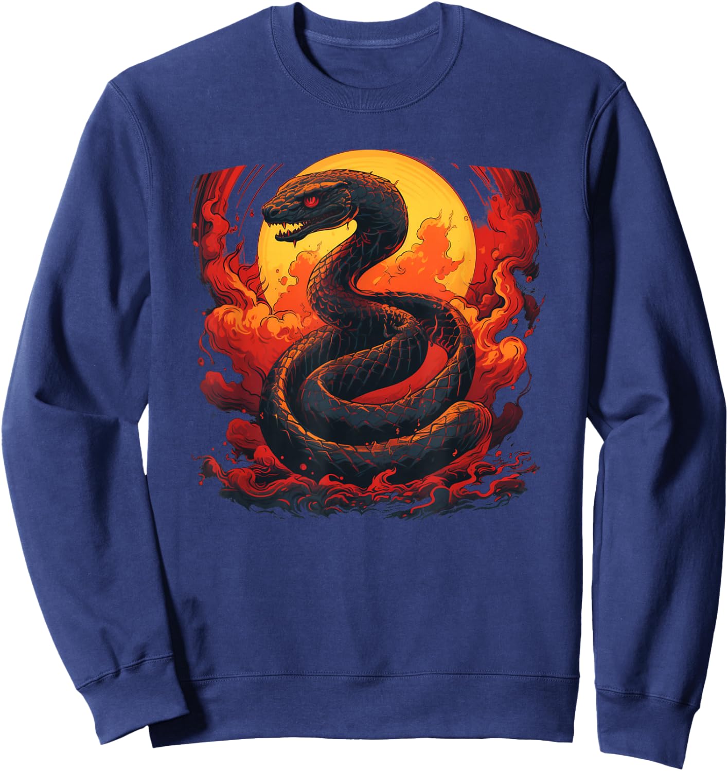 Cool Snake Flames for Reptile and Pets Lovers Sweatshirt - Sweatshirt | Navy