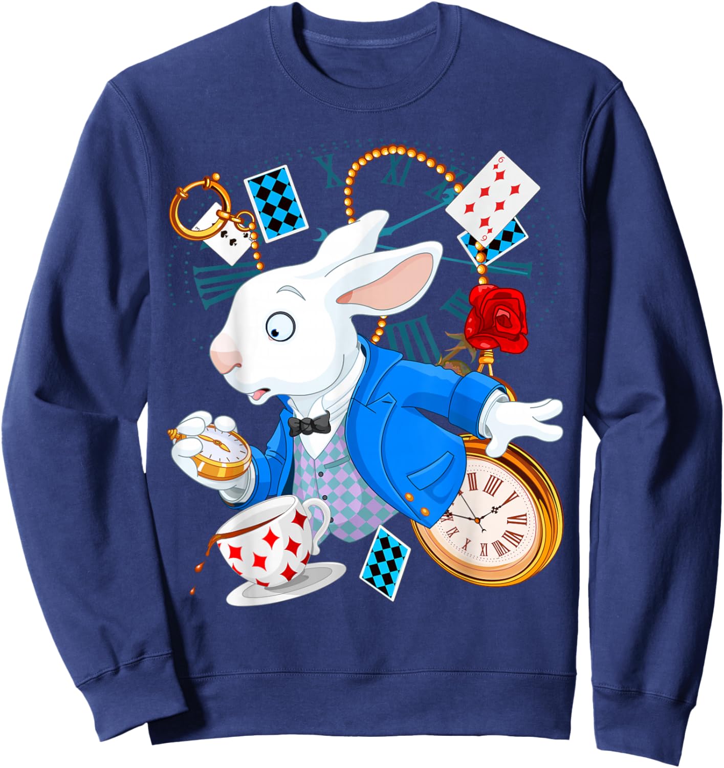 Alice in Wonderland - White Rabbit , black, s Sweatshirt - Sweatshirt | Navy