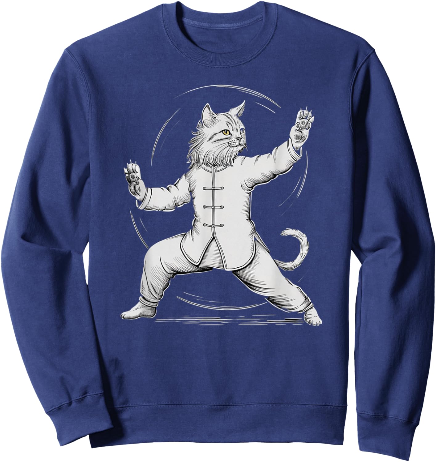 Life Happens Tai Chi Helps Funny Yin Yang Tai Chi Cat Women Kids Sweatshirt - Sweatshirt | Navy