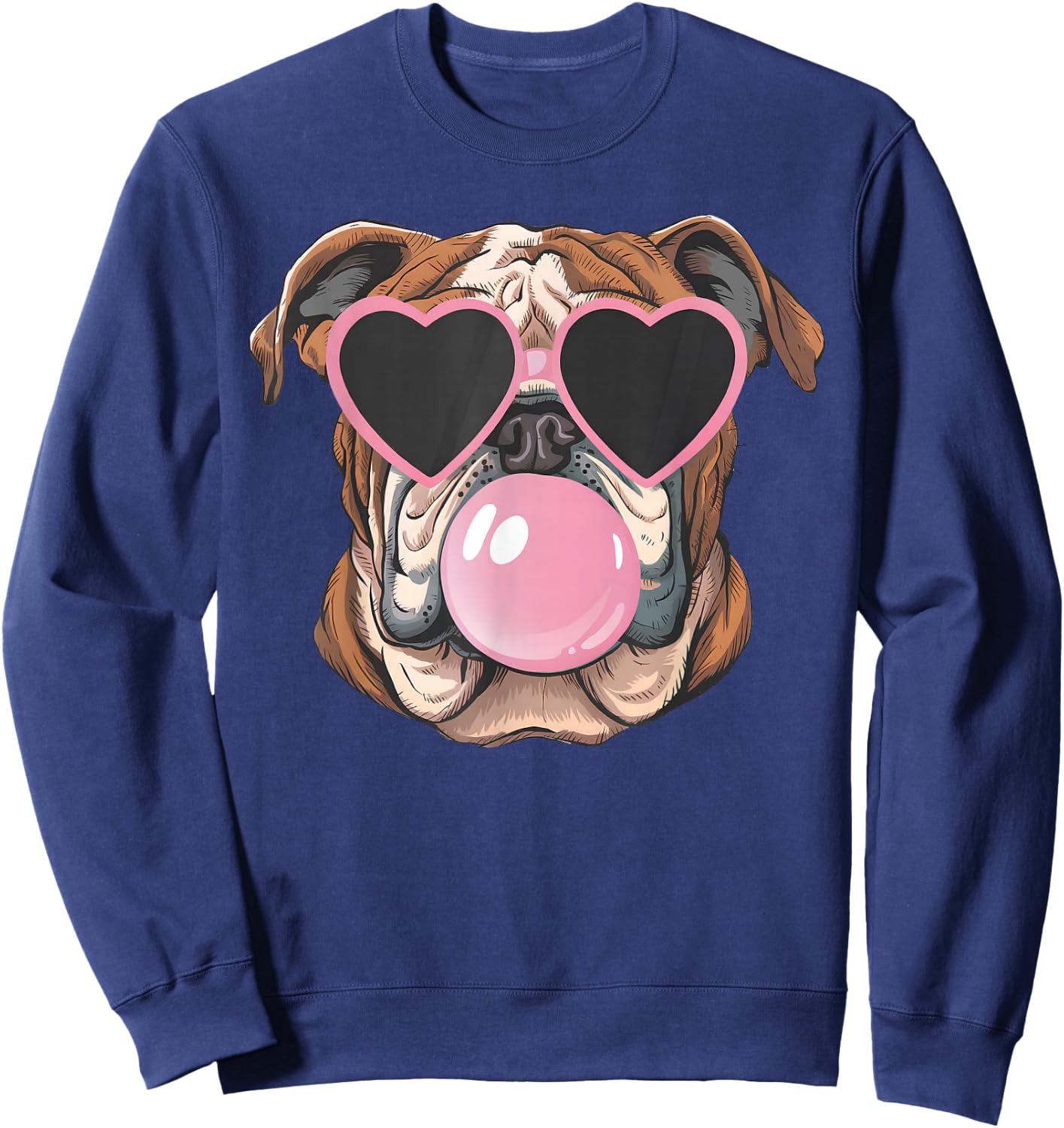 Bulldogs Preppy Mascot Bulldogs Blowing Bubble Girly Mama Sweatshirt - Sweatshirt | Navy