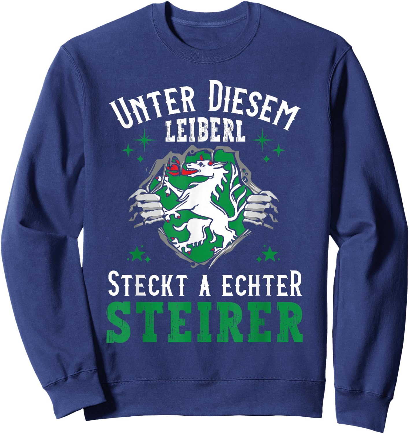 Steiermark Steirisch Crest Leiberl for Real Steirer, black Sweatshirt - Sweatshirt | Navy