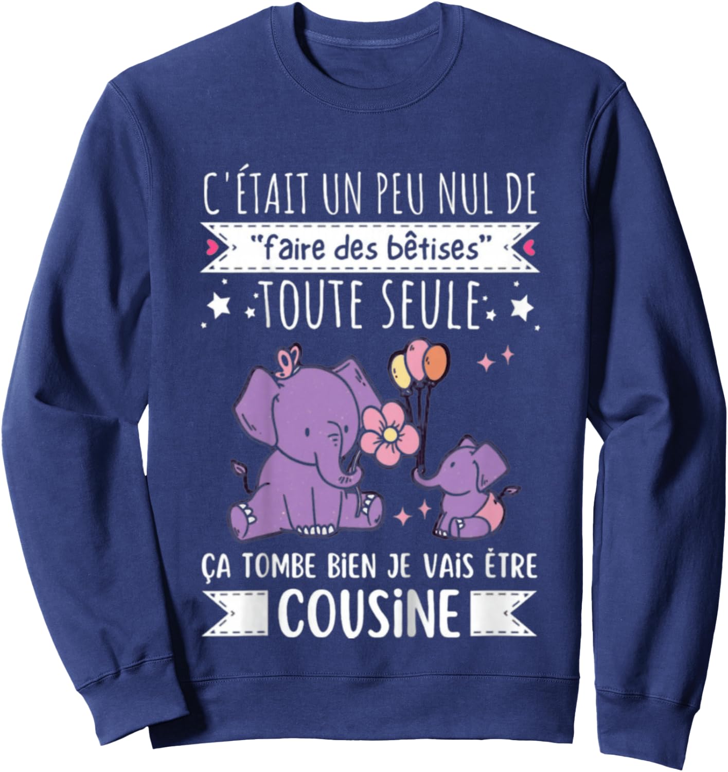 Future Cousine 2027 Gift Nouvelle Naissance Futur Cousine Sweatshirt - Sweatshirt | Navy