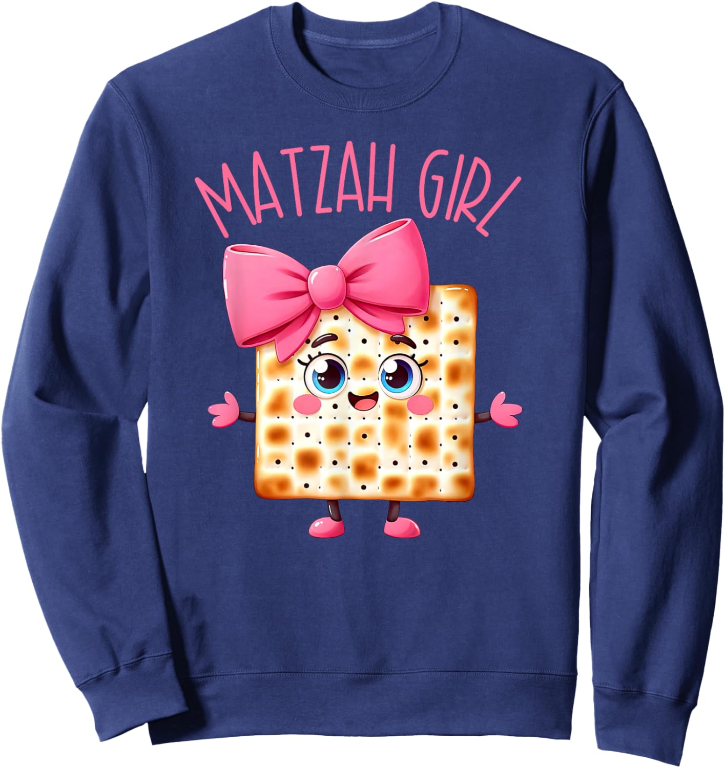 Matzah Girl Happy Passover Jewish Pesach Seder Afikoman Girl Sweatshirt - Sweatshirt | Navy