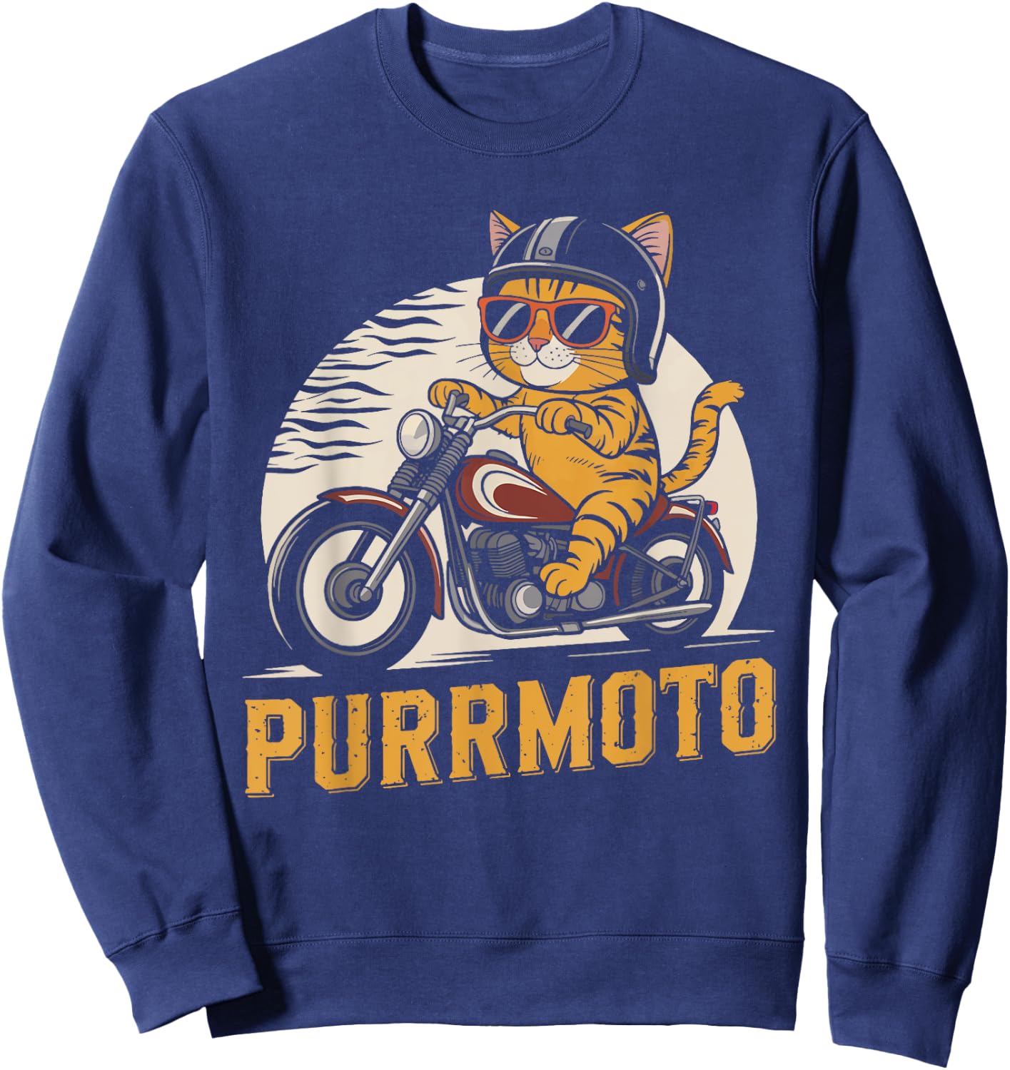 Motorbike Riders Biker Cat And Motorcycle Women Sweatshirt - Sweatshirt | Navy