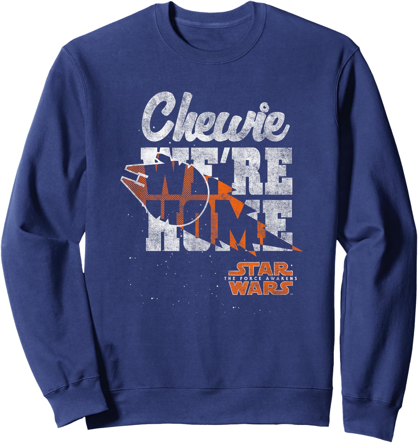 Star Wars: The Force Awakens Chewie We're Home Distressed Sweatshirt - Sweatshirt | Navy