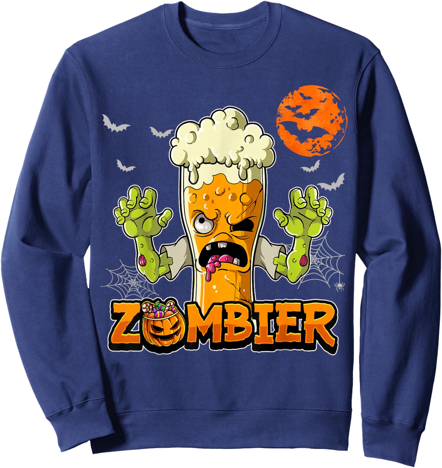 Halloween Zombie Zombier , black Sweatshirt - Sweatshirt | Navy