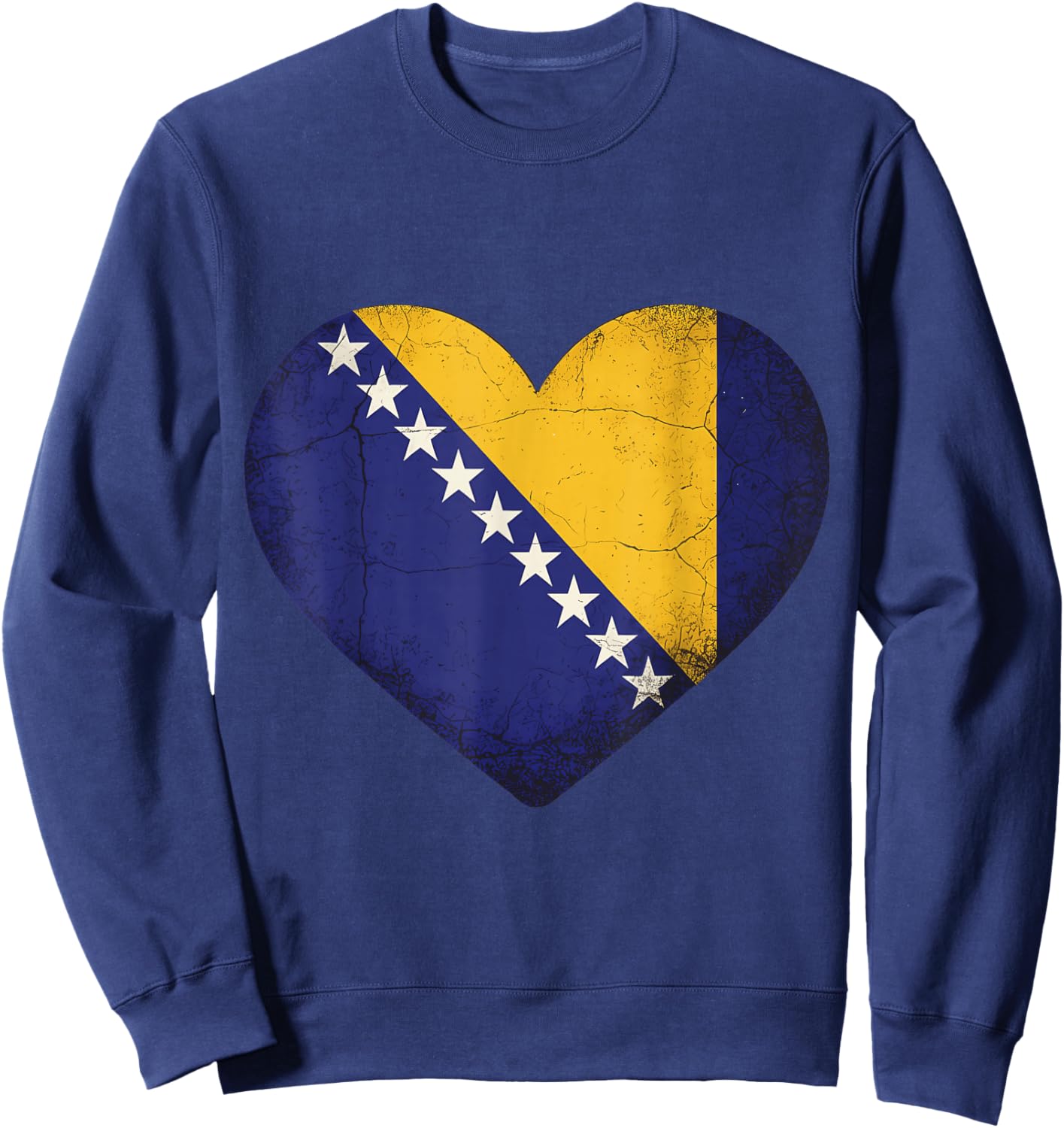 Bosnia Flag Heart Bosnia and Herzegovina Roots Sweatshirt - Sweatshirt | Navy