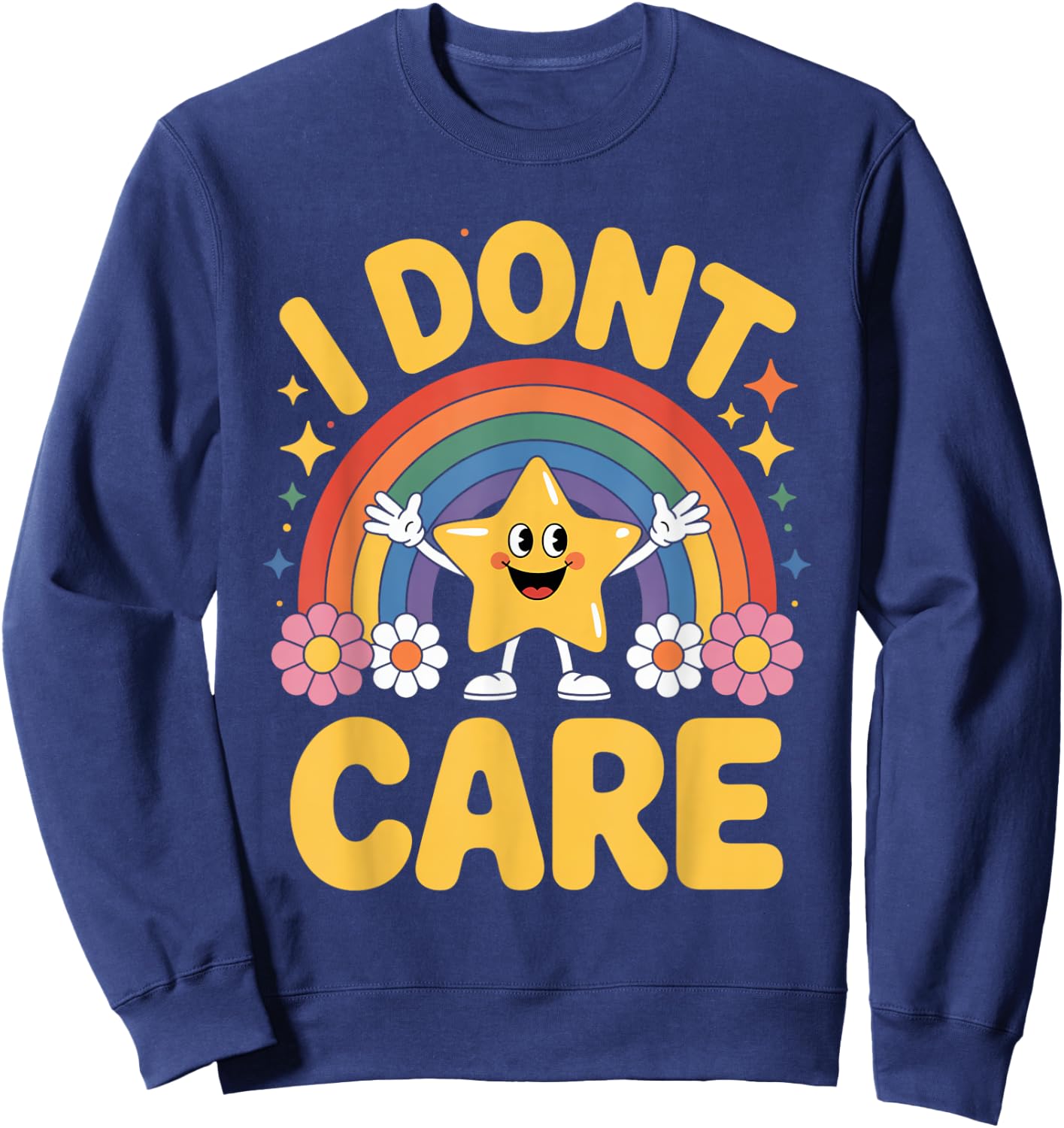 I Don't Care Sweatshirt - Sweatshirt | Navy