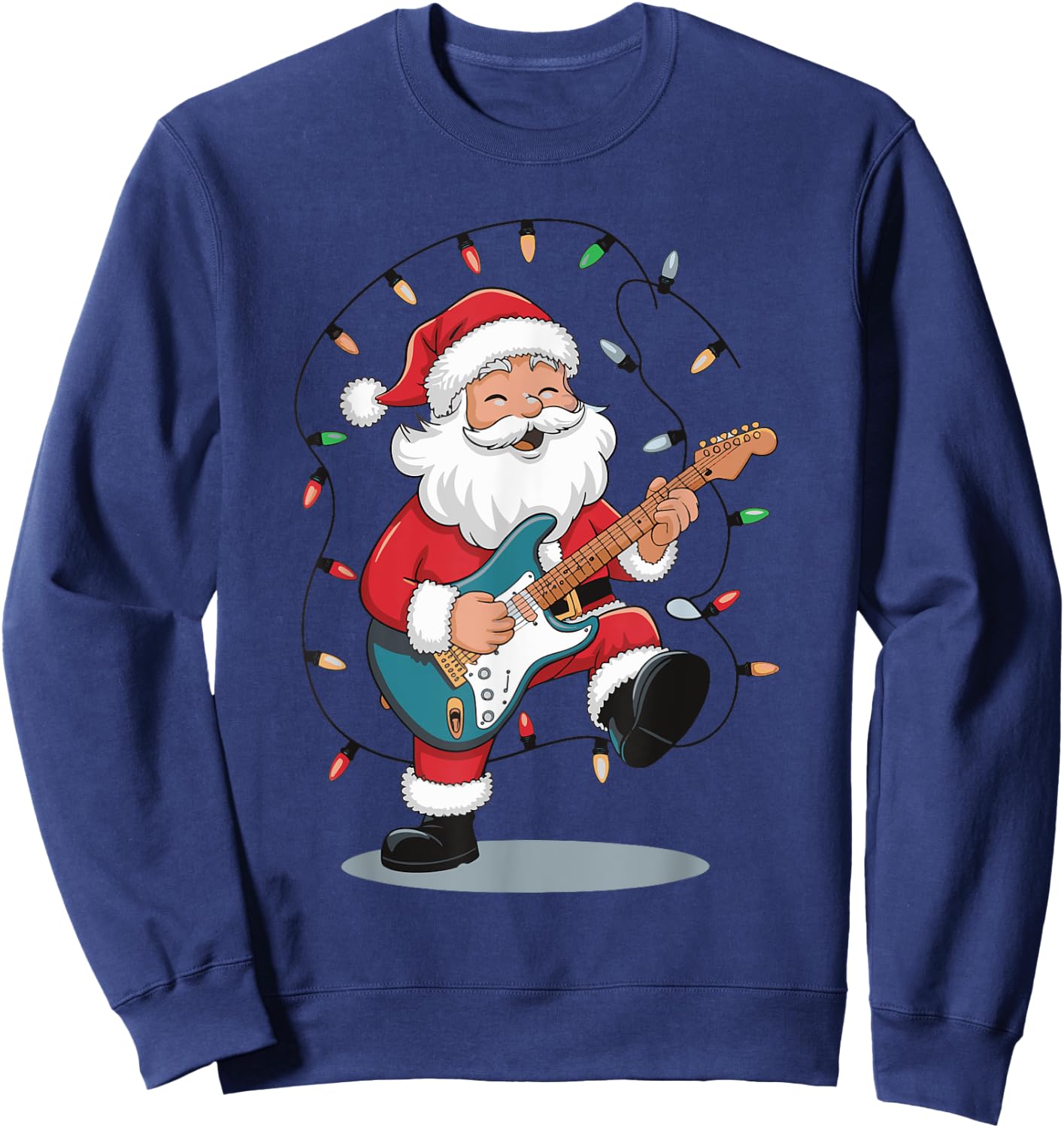 Santa Playing Guitar Sweatshirt - Sweatshirt | Navy
