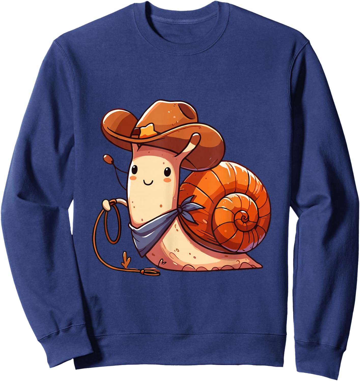 Western Rodeo Cowboy Outfit Hat Snail Texas Animals Sweatshirt - Sweatshirt | Navy