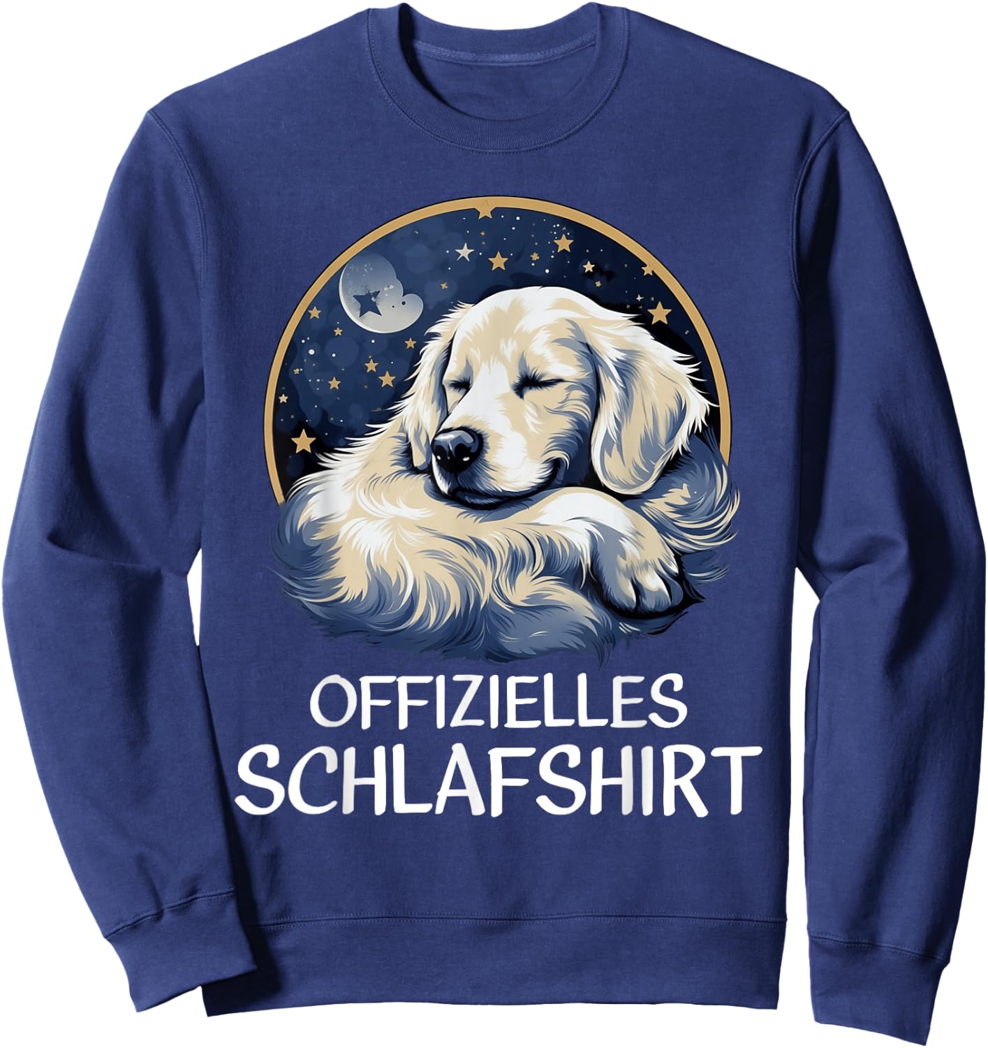 Official Sleep Shirt Golden Retriever Nightdress Pyjamas , black Sweatshirt - Sweatshirt | Navy