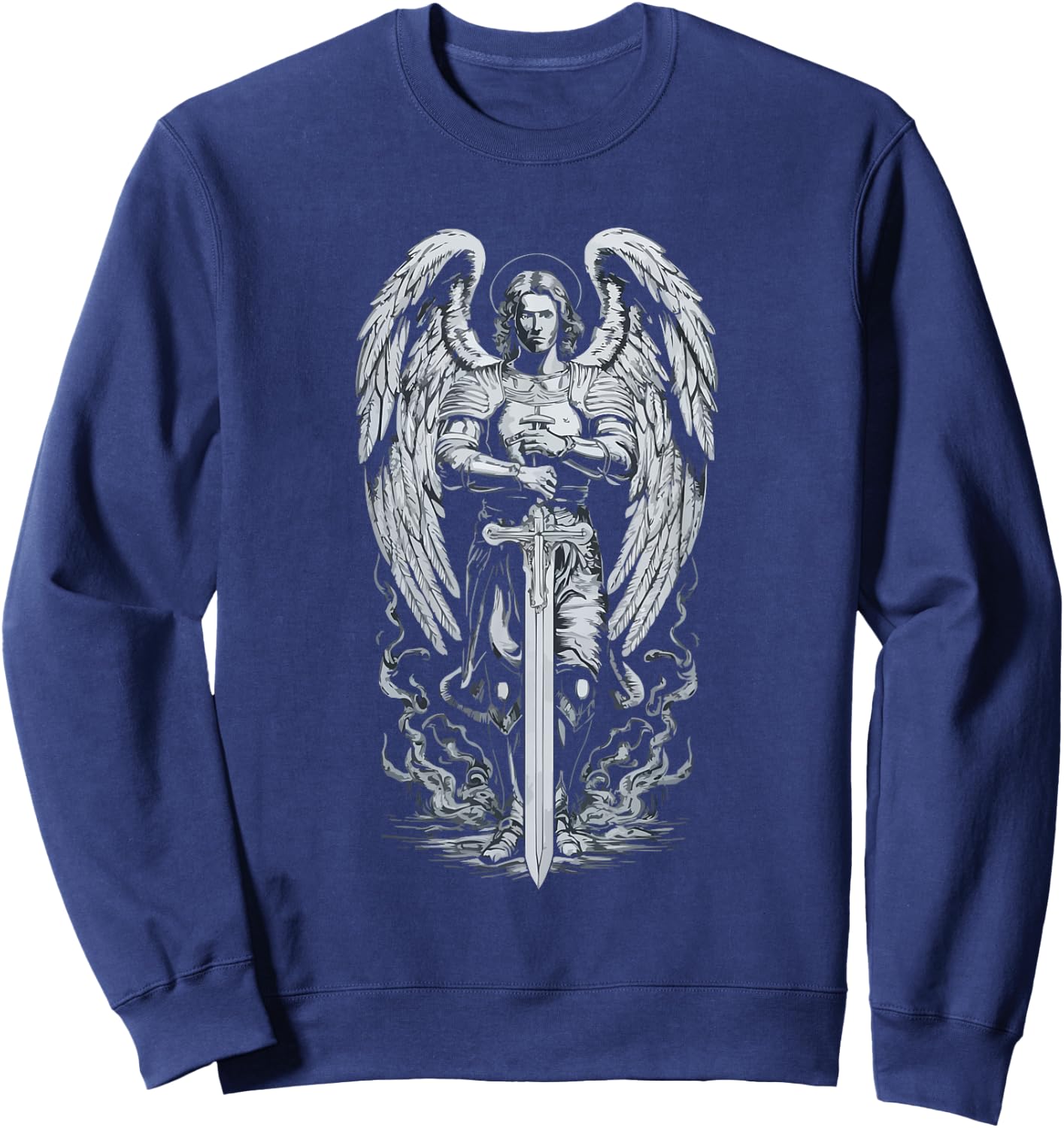 Archangel Catholic Religion Christianity Guardian Angel Sweatshirt - Sweatshirt | Navy