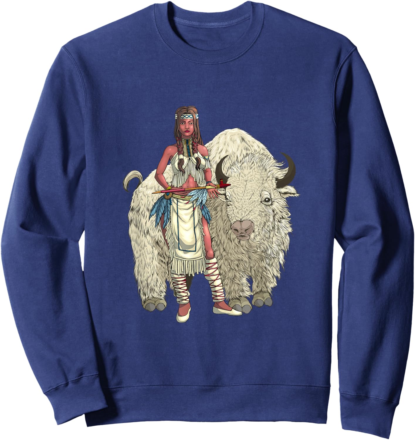 White Buffalo Woman Sweatshirt - Sweatshirt | Navy