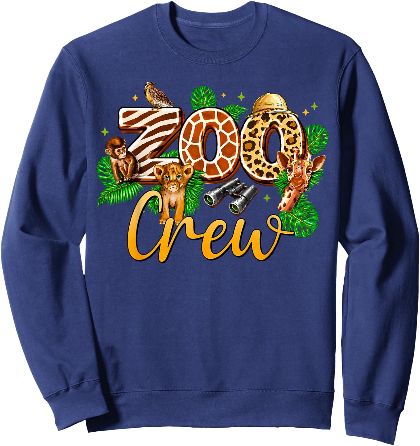 Zoo Crew Safari Wildlife Animal Zoo Keeper Matching Kids Sweatshirt - Sweatshirt | Navy
