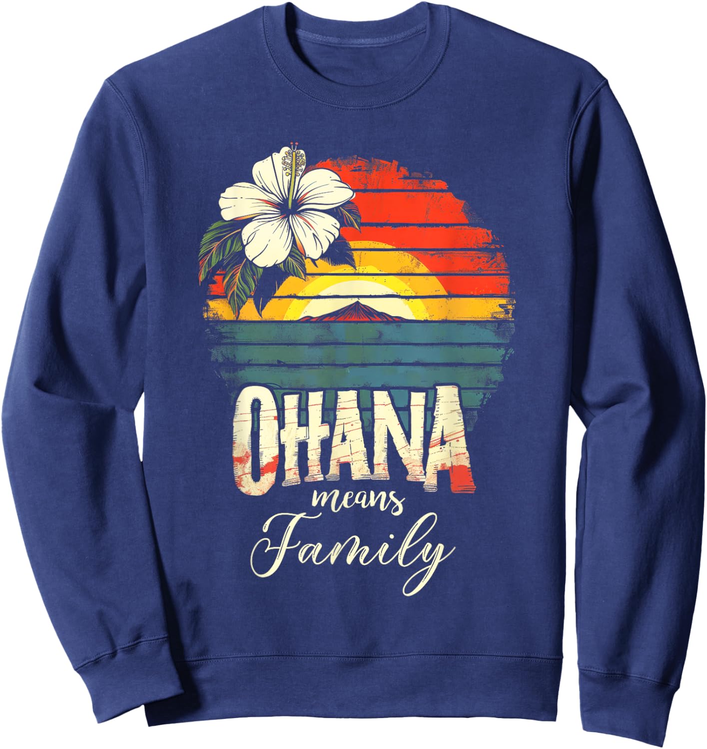 Ohana Means Family Hawaii Sommer Palmen Beach Sweatshirt - Sweatshirt | Navy