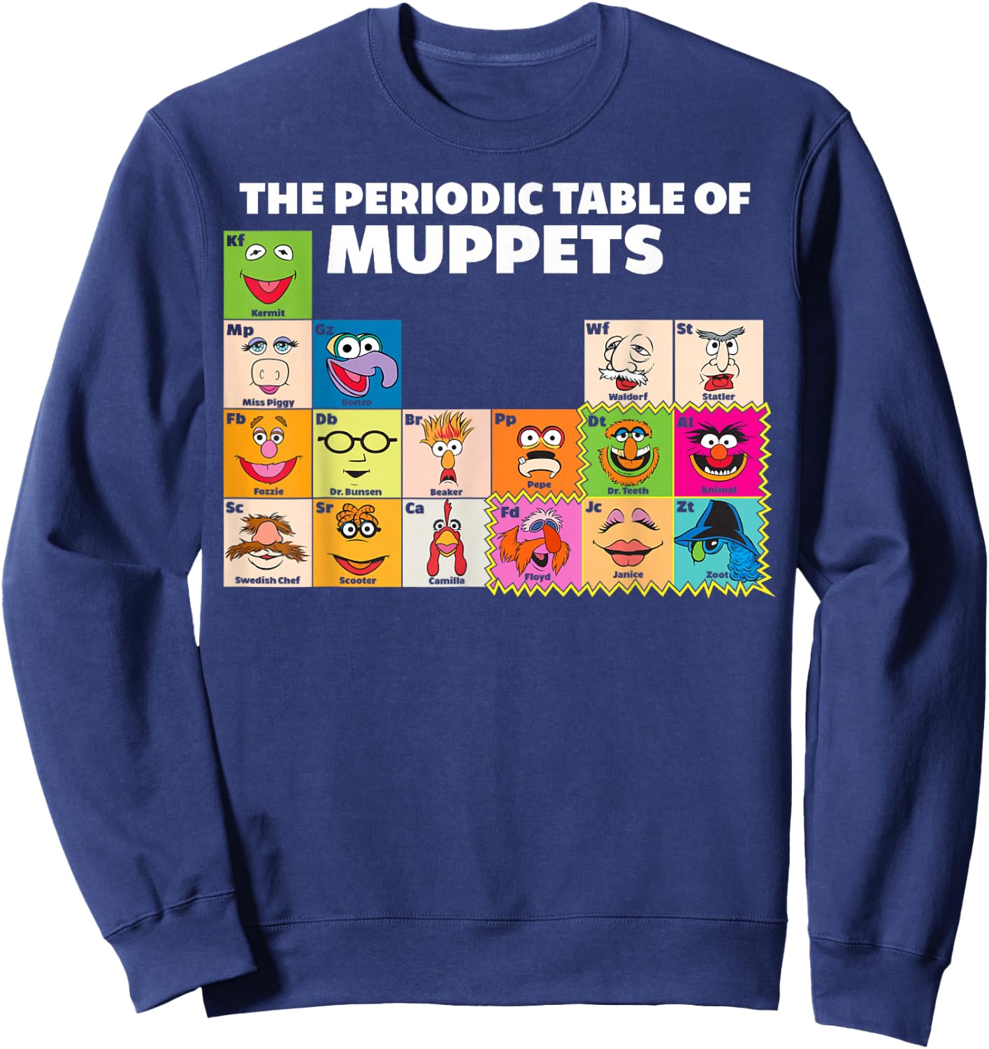Disney The Muppets Periodic Table of The Muppets Small Sweatshirt - Sweatshirt | Navy