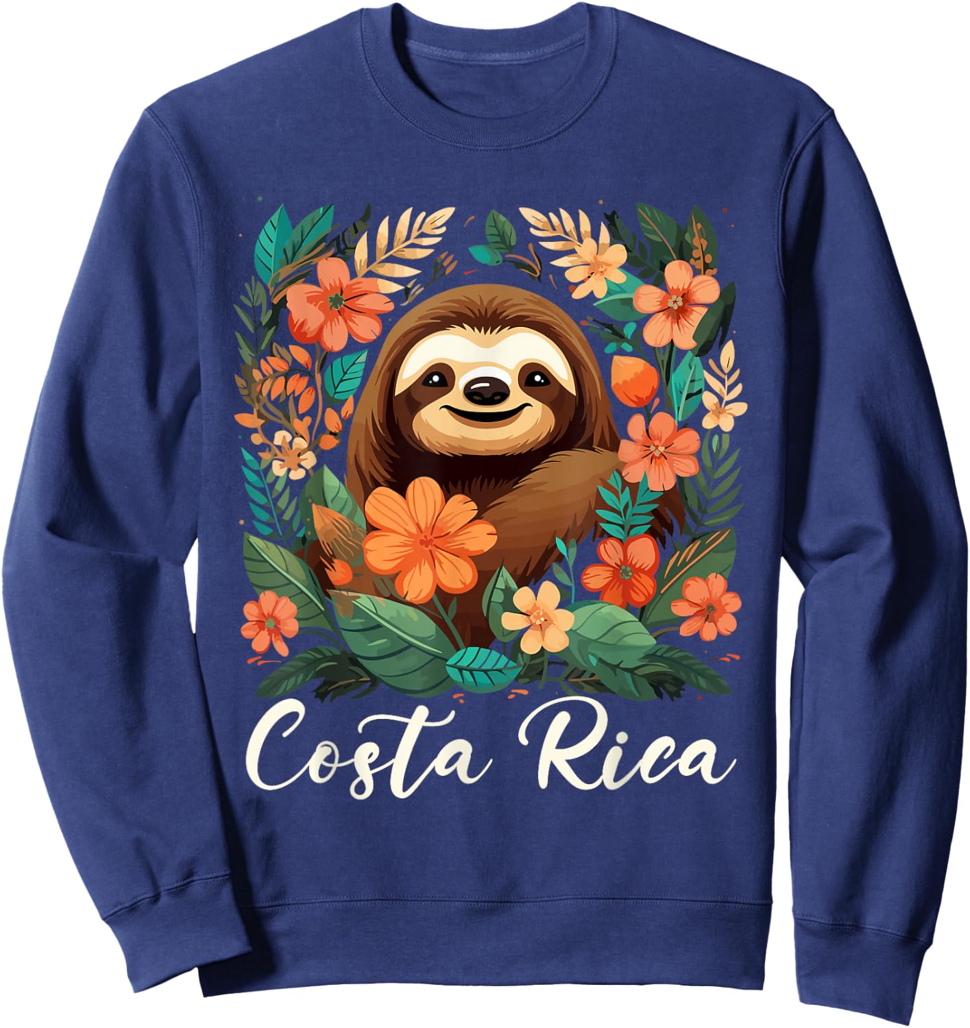 Costa Rica Tropical Sloth Sweatshirt - Sweatshirt | Navy