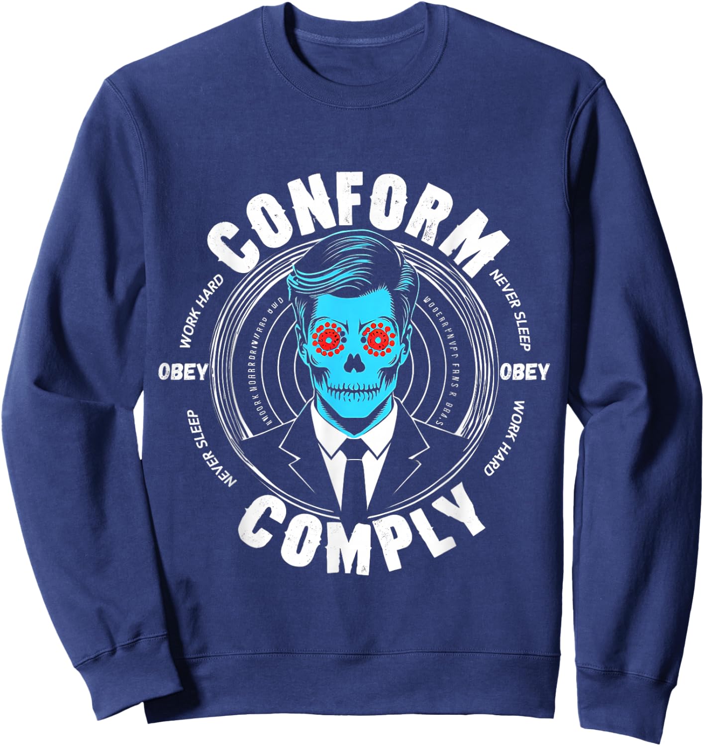 Obey Comply Conform Whatch TV Sweatshirt - Sweatshirt | Navy