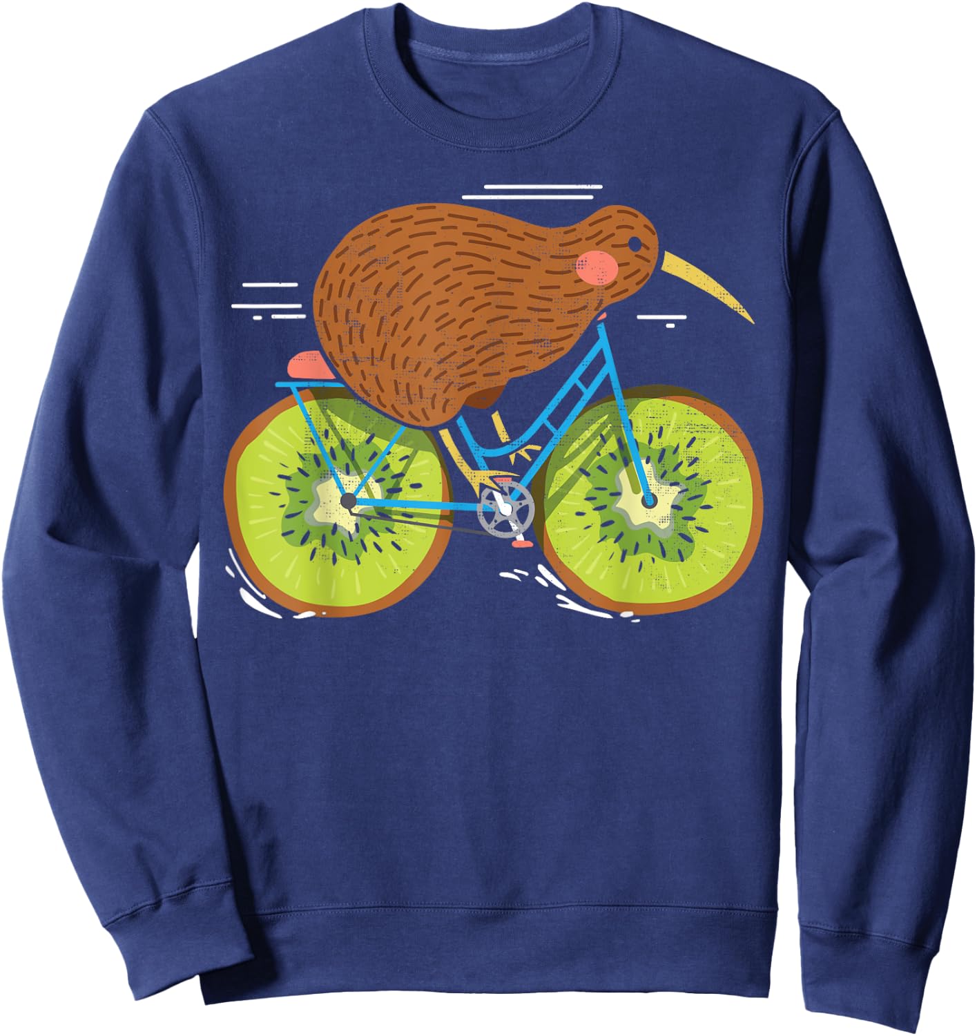 Cycle New Zealand Funny Kiwi on a Bicycle Design Idea Sweatshirt - Sweatshirt | Navy