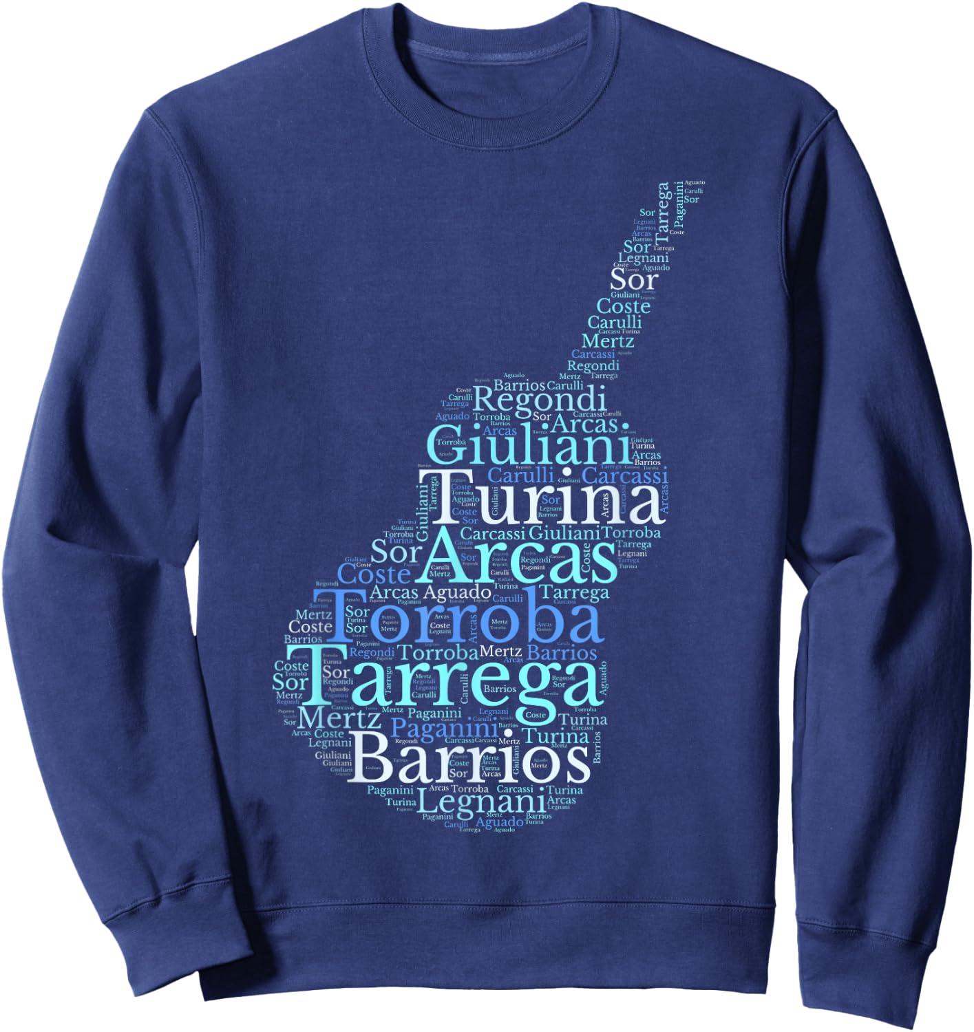 Classical Guitar - Spanish Guitar , Black, S Sweatshirt - Sweatshirt | Navy