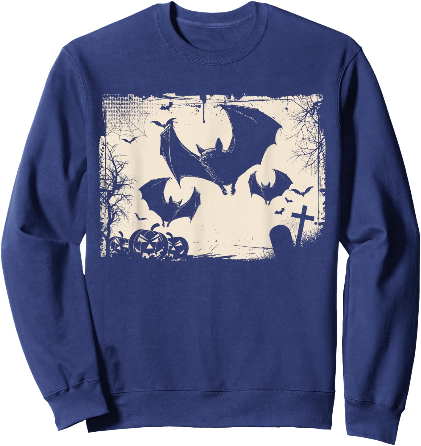 Gothic Bat Dark Art Horror Vintage Grunge Sweatshirt - Sweatshirt | Navy