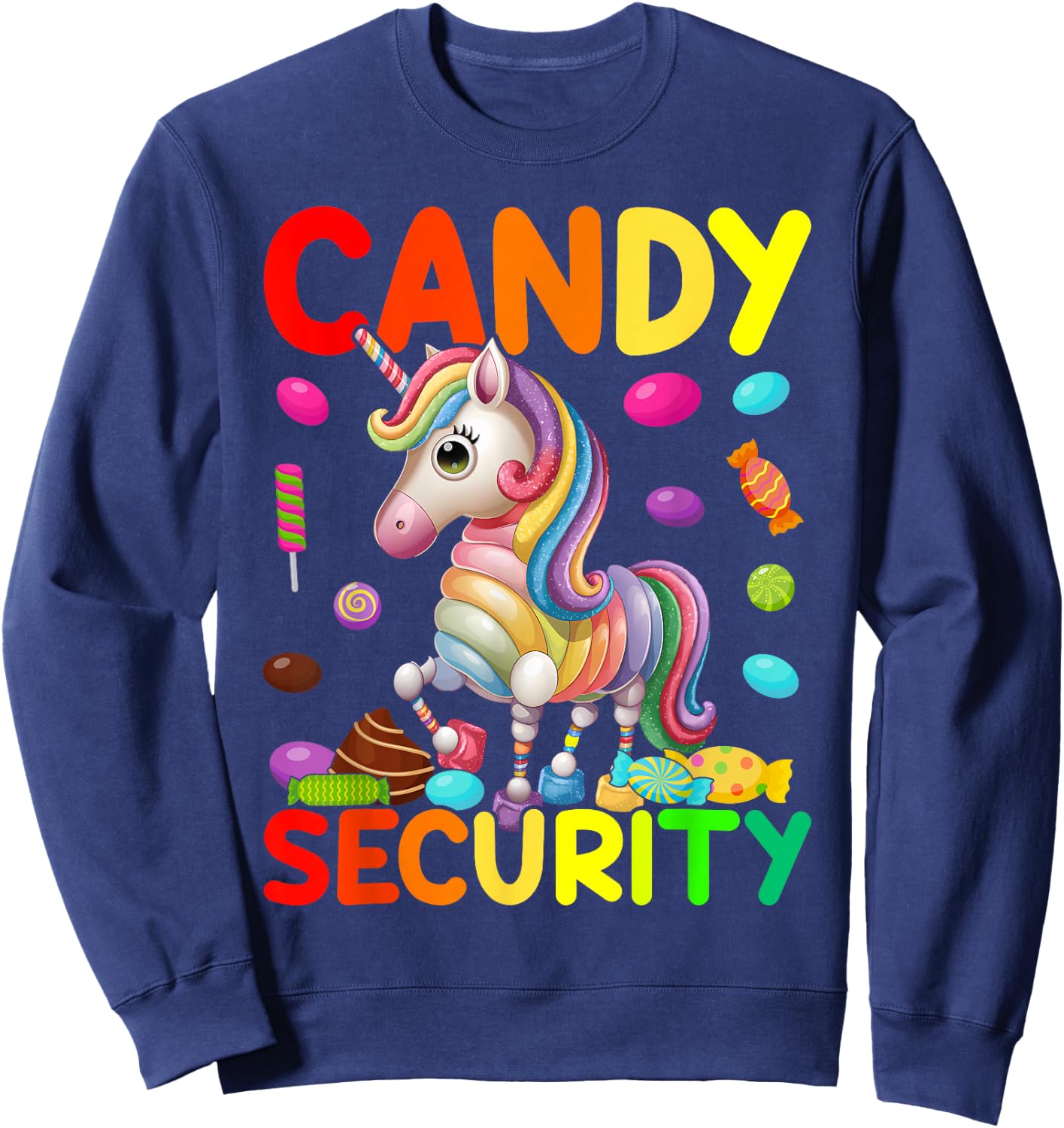 Candy Land Costumes Candy Land Candy Security Sweatshirt - Sweatshirt | Navy