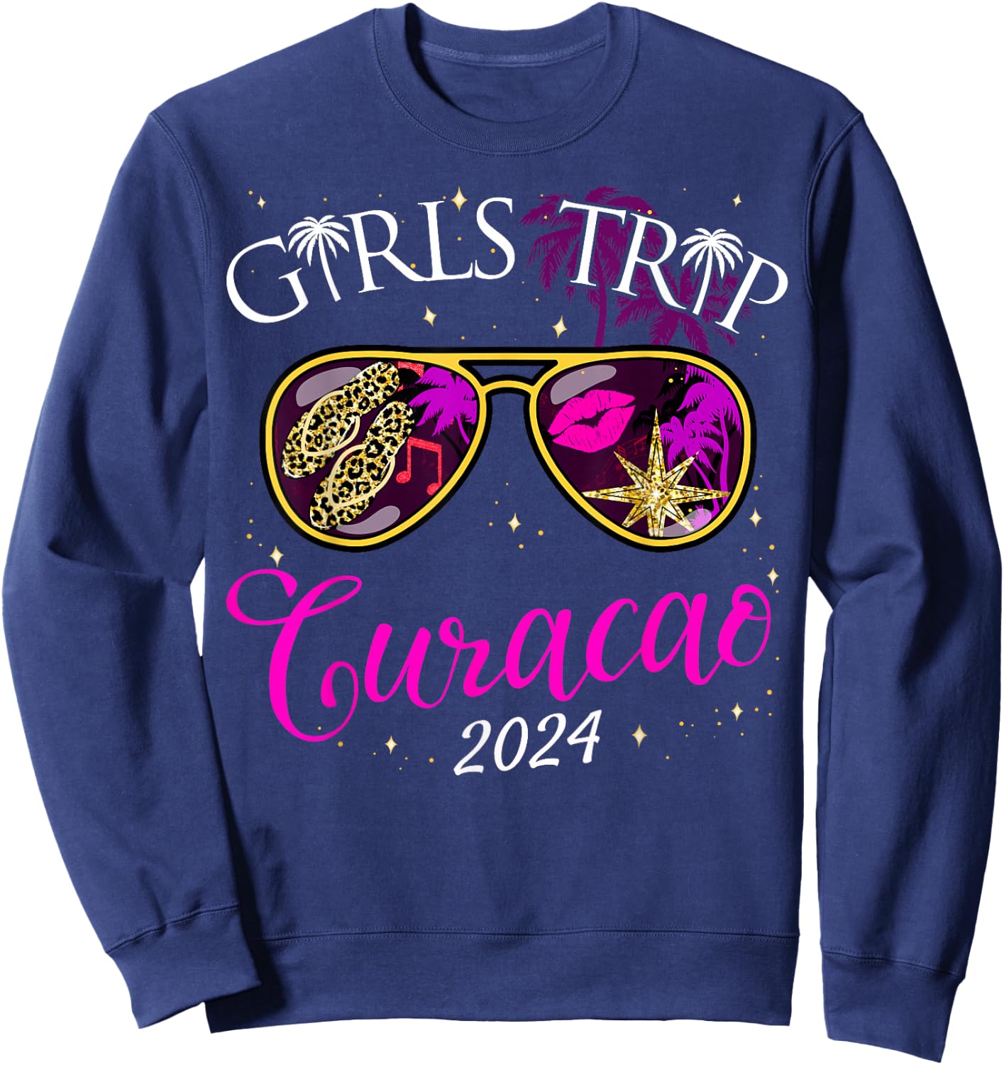 Girls Trip Curacao 2024 For Vacation Birthday Squad Sweatshirt - Sweatshirt | Navy