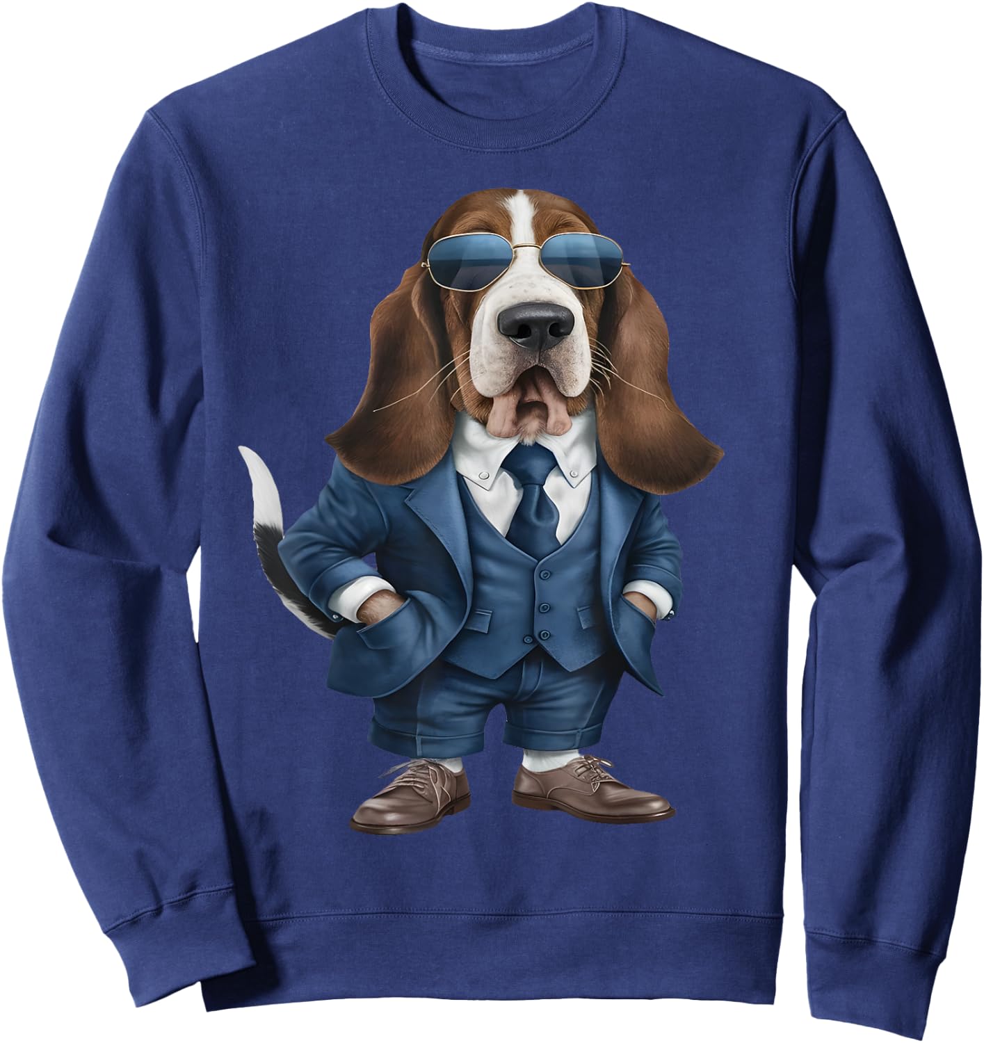 Men Woman Basset Hound Suit Basset Hound Sweatshirt - Sweatshirt | Navy