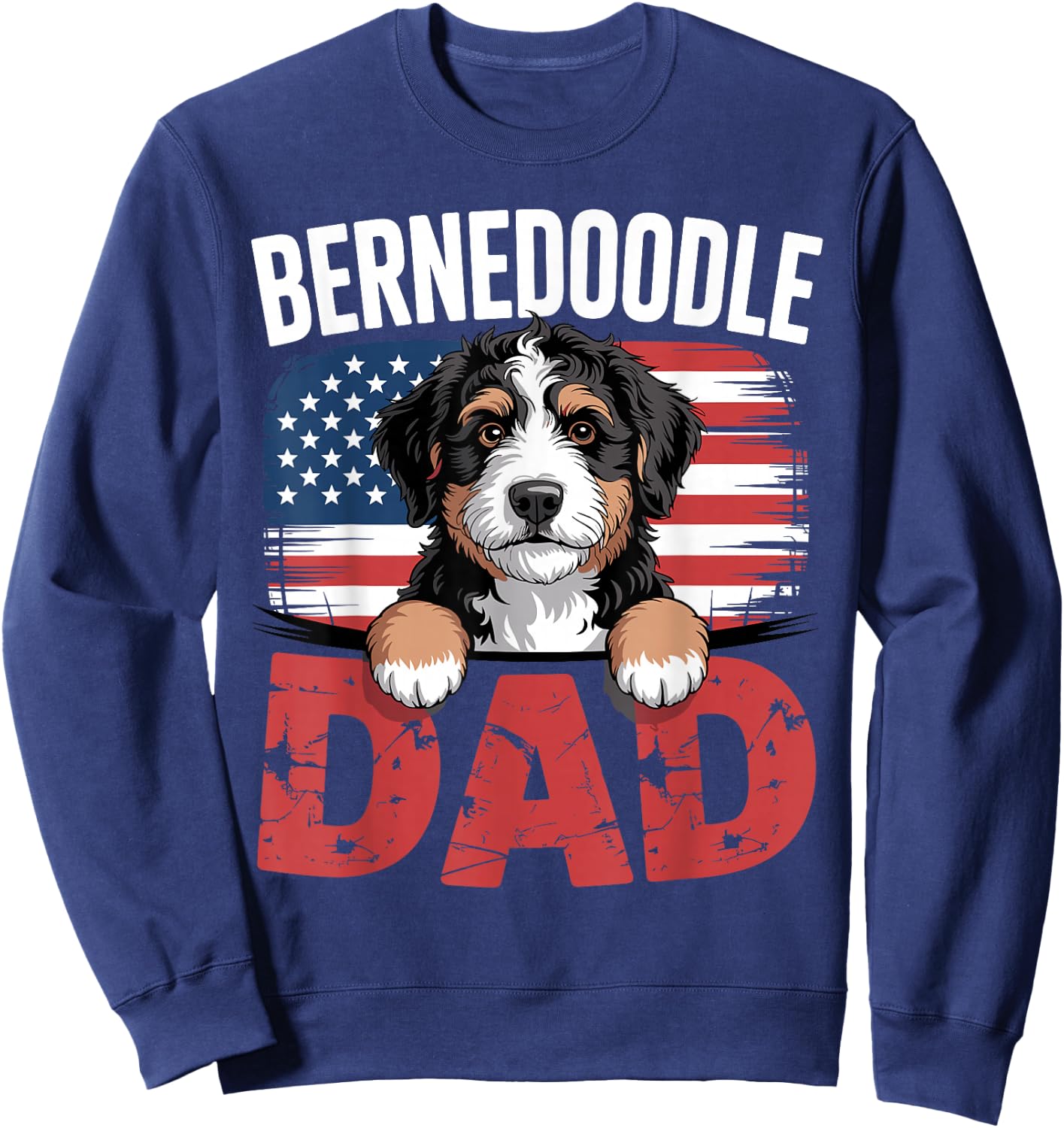 Funny Bernedoodle Dad Art Boys Bernedoodle Dog Owner Sweatshirt - Sweatshirt | Navy