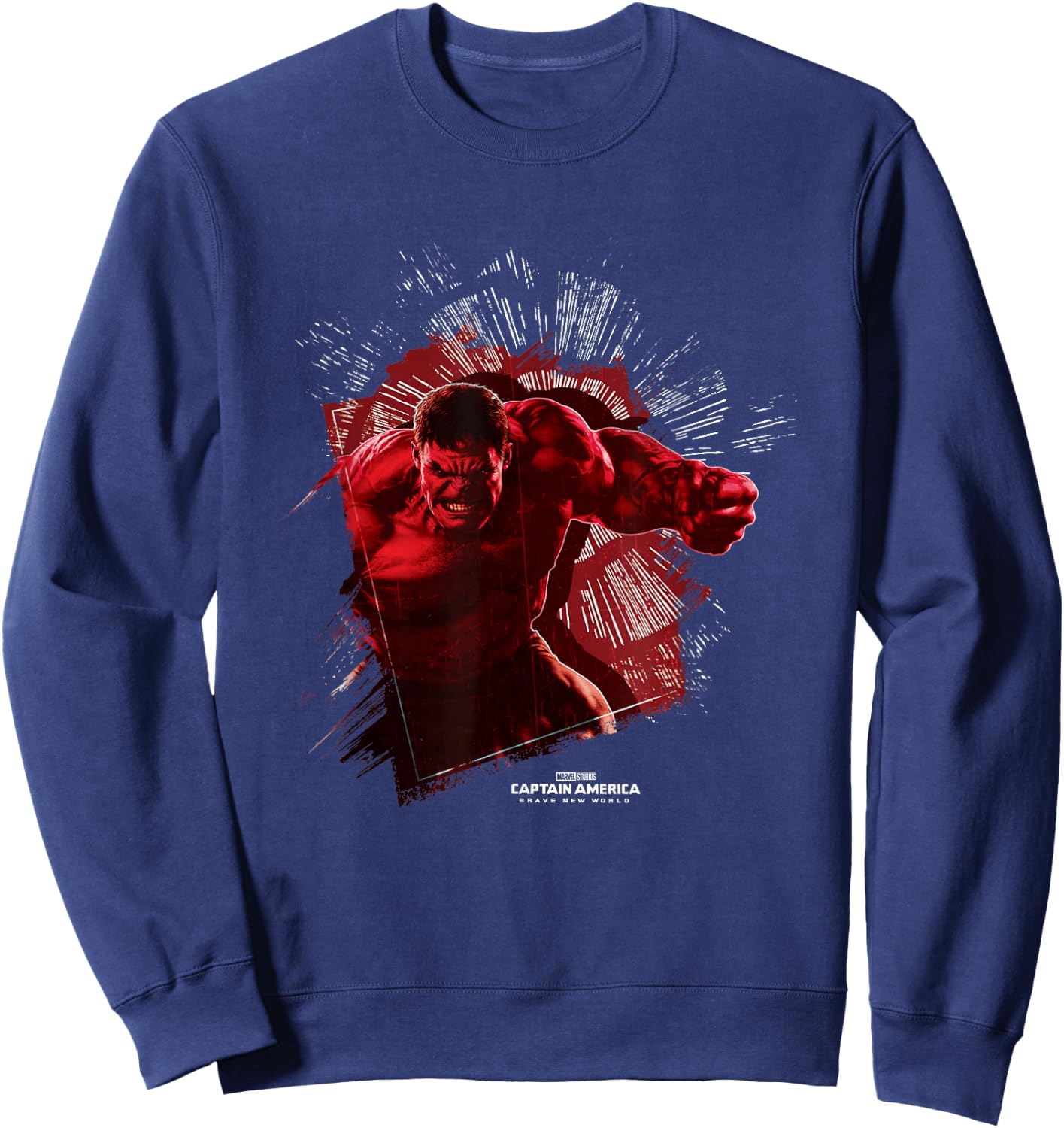 Marvel Captain America: Brave New World Red Hulk Smash Sweatshirt - Sweatshirt | Navy