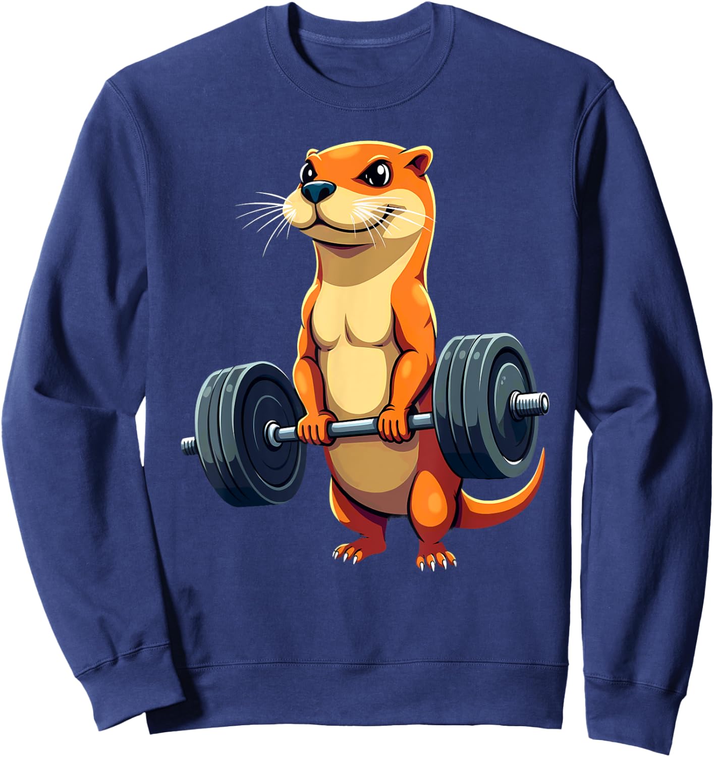 Workout Gym Otter Deadlift Weightlifting Sweatshirt - Sweatshirt | Navy