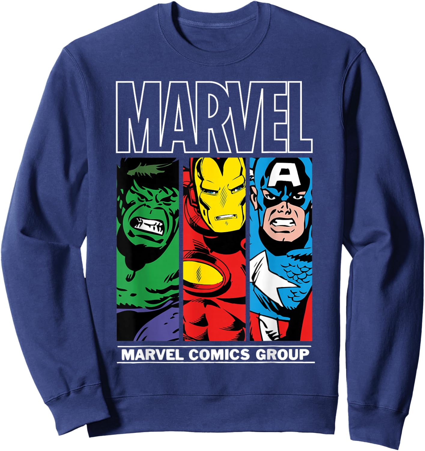 Marvel Heroes Hulk, Iron Man, Captain America Sweatshirt - Sweatshirt | Navy