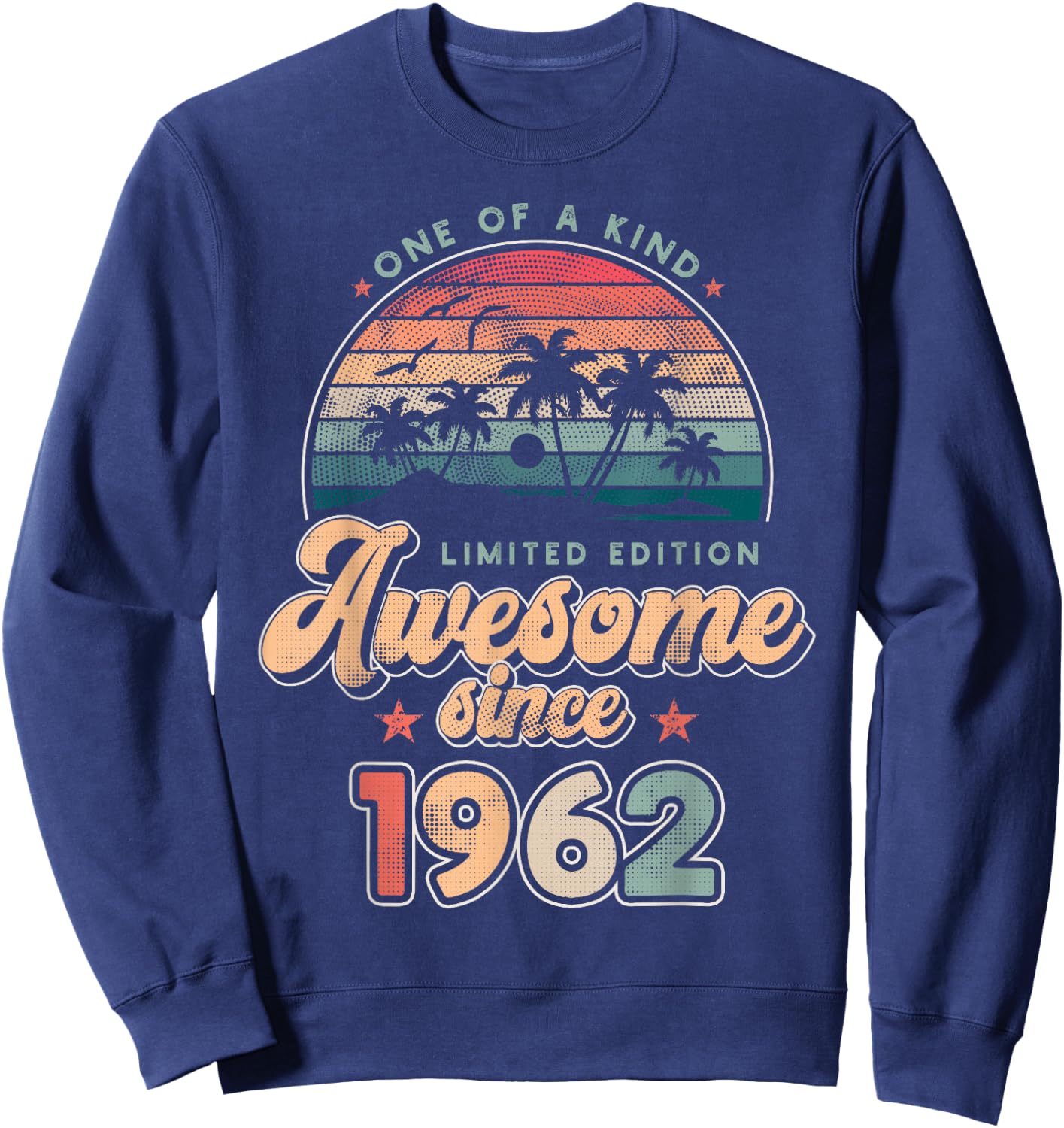 Awesome Since 1962 Palmiers 64e Anniversaire Sweatshirt - Sweatshirt | Navy
