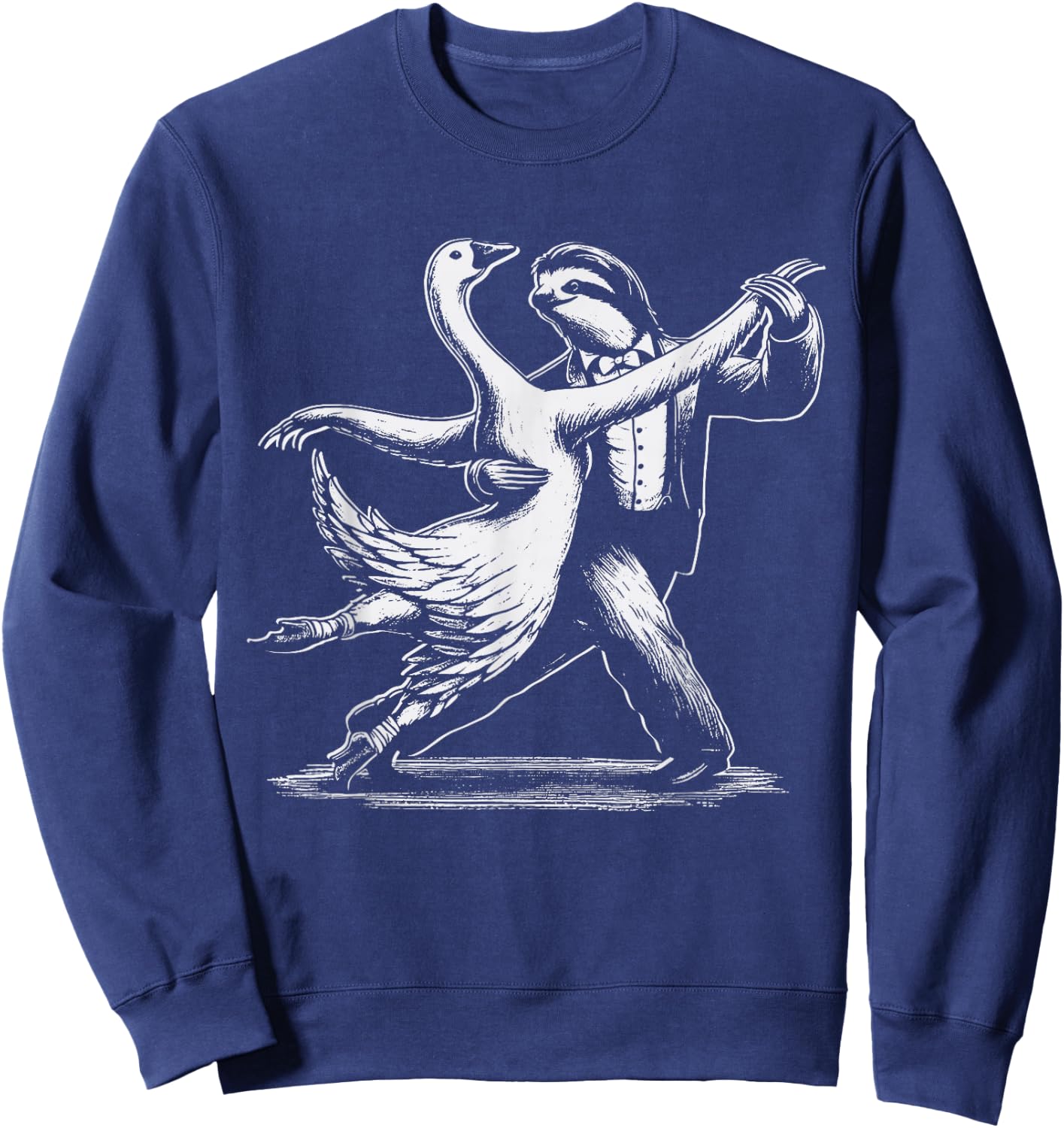 Cute Sloth and Goose Tango Dancing Dancer Gift Men Women Kid Sweatshirt - Sweatshirt | Navy