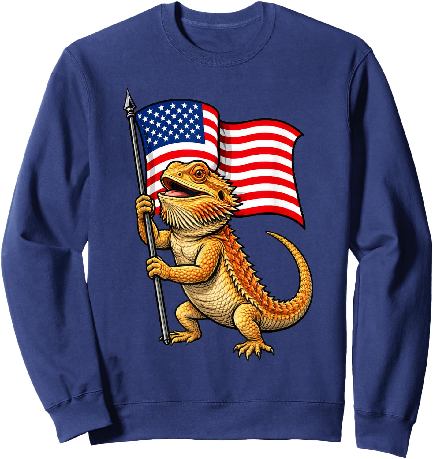 American Flag Bearded Dragon 4th of July Sweatshirt - Sweatshirt | Navy