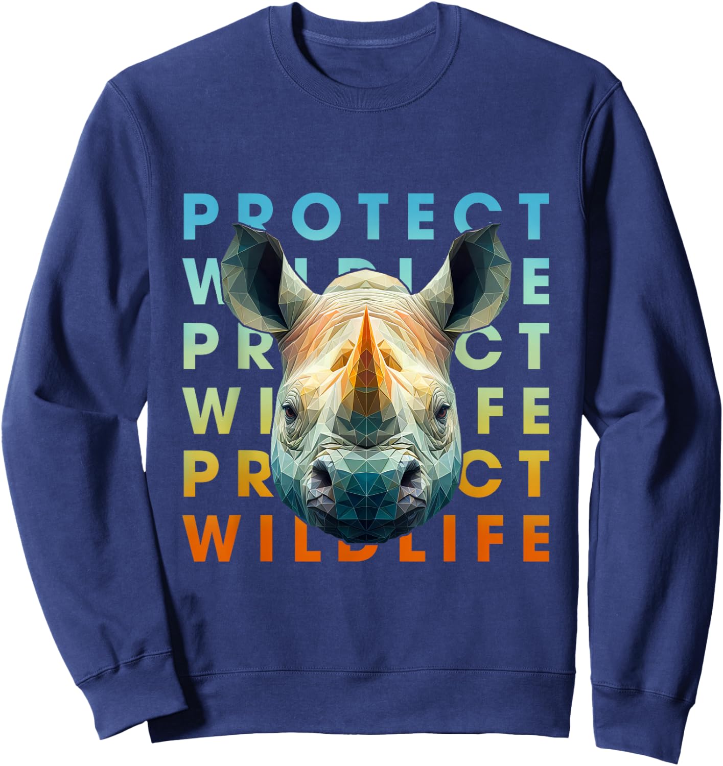 Endangered Animal Protect Wildlife Black Rhino Earth Day Sweatshirt - Sweatshirt | Navy