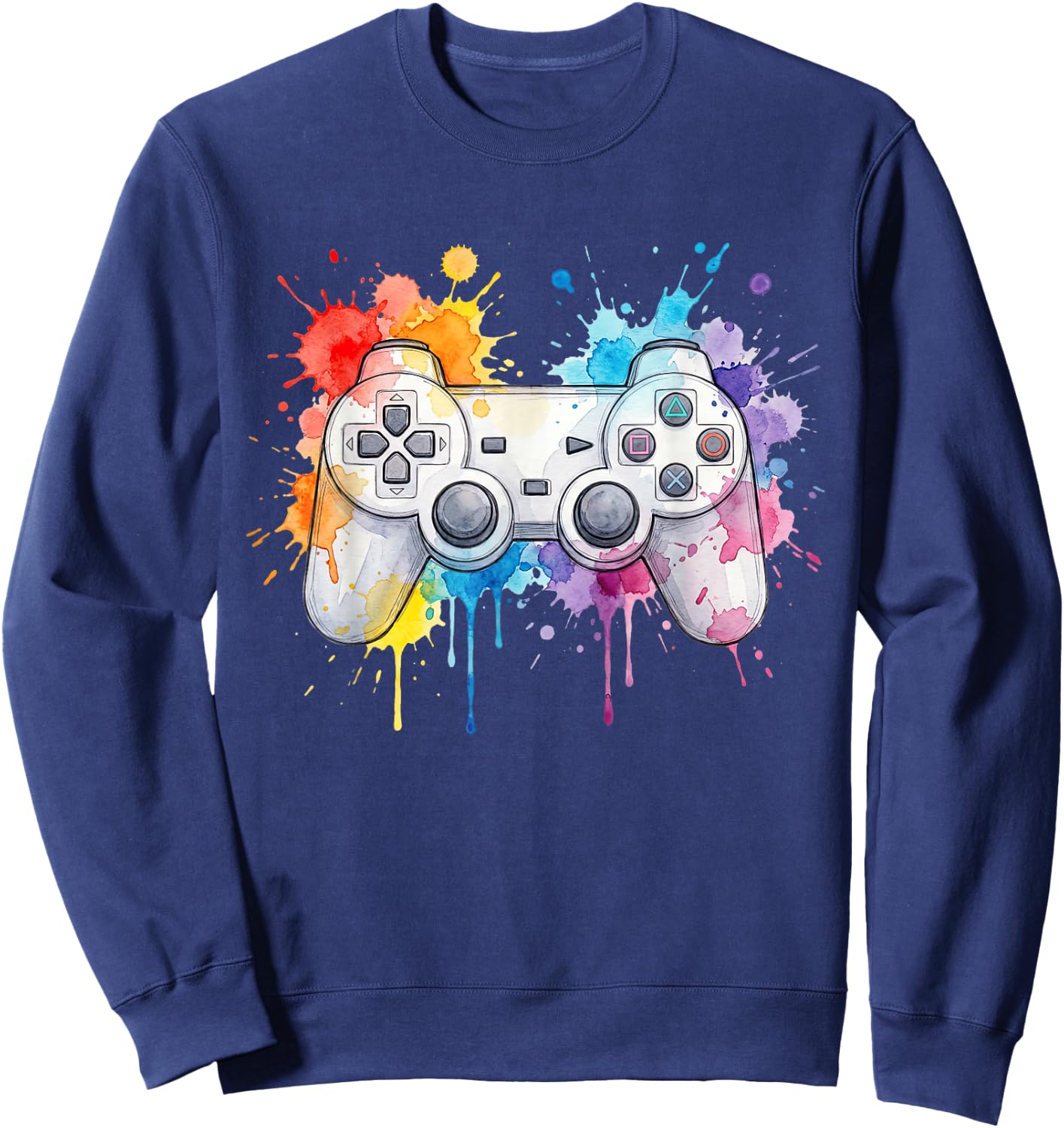 Game Controller Splash Gaming Video Gamer Men Boys Kids Sweatshirt - Sweatshirt | Navy