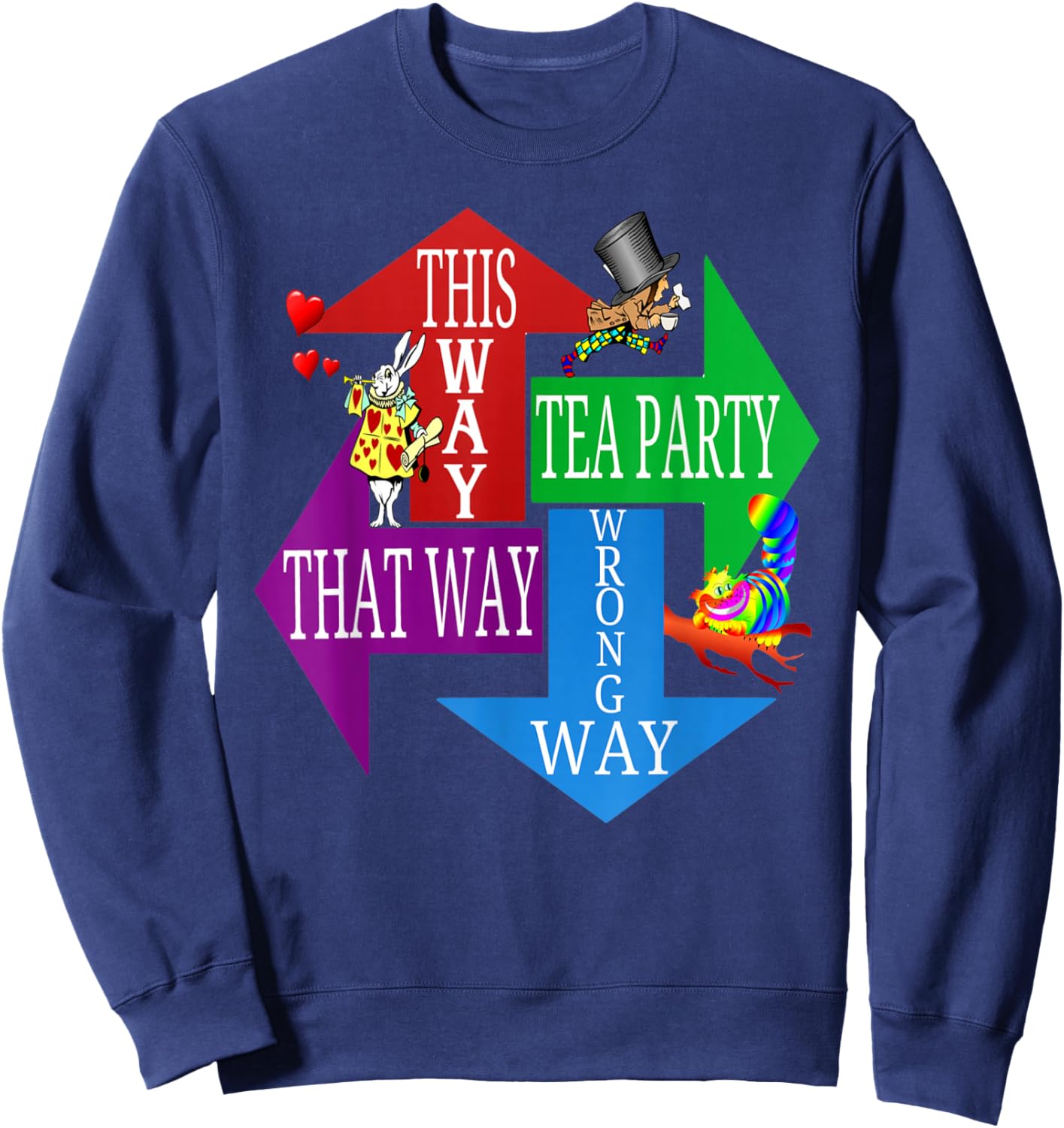 Madhatter Alice in Wonderland-Men Women Kids T Shirt Sweatshirt - Sweatshirt | Navy