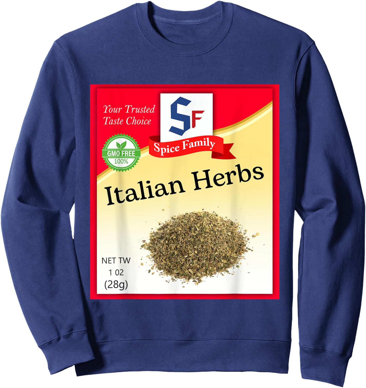Italian Herbs Condiment Costume Holiday Spice Group Costumes Sweatshirt - Sweatshirt | Navy
