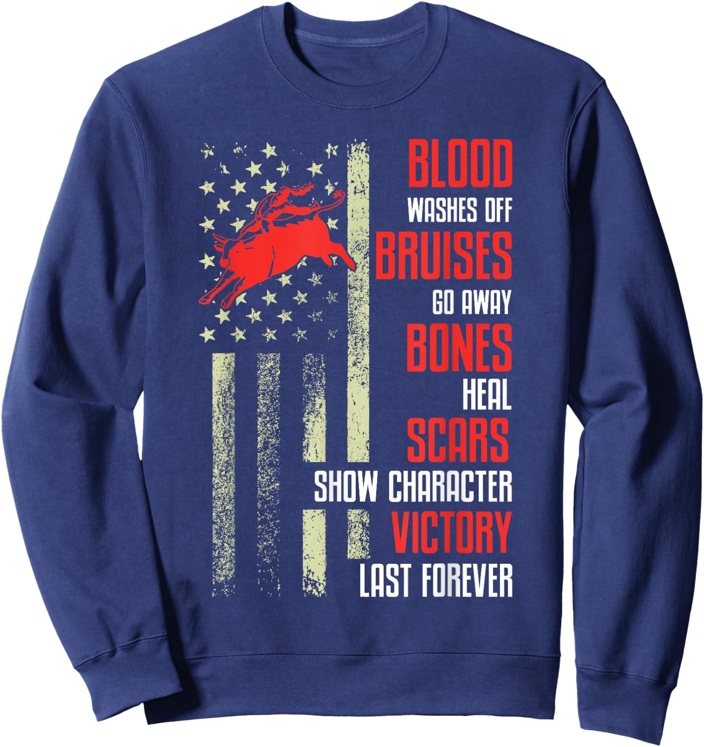 Rodeo Bull Rider Bull Riding Sweatshirt - Sweatshirt | Navy