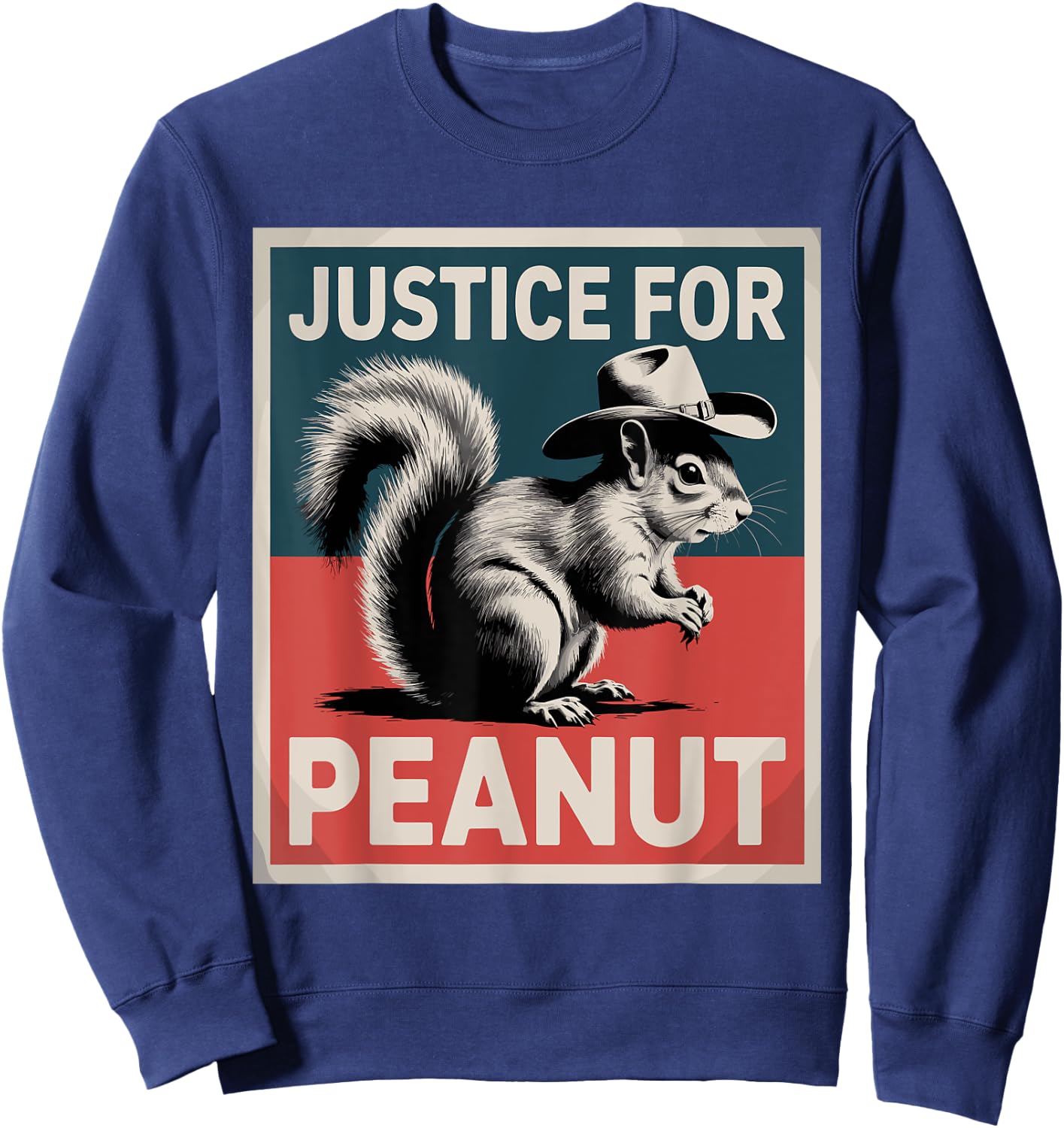 Justice for Peanut The Squirrel - The Squirrel Peanut Sweatshirt - Sweatshirt | Navy
