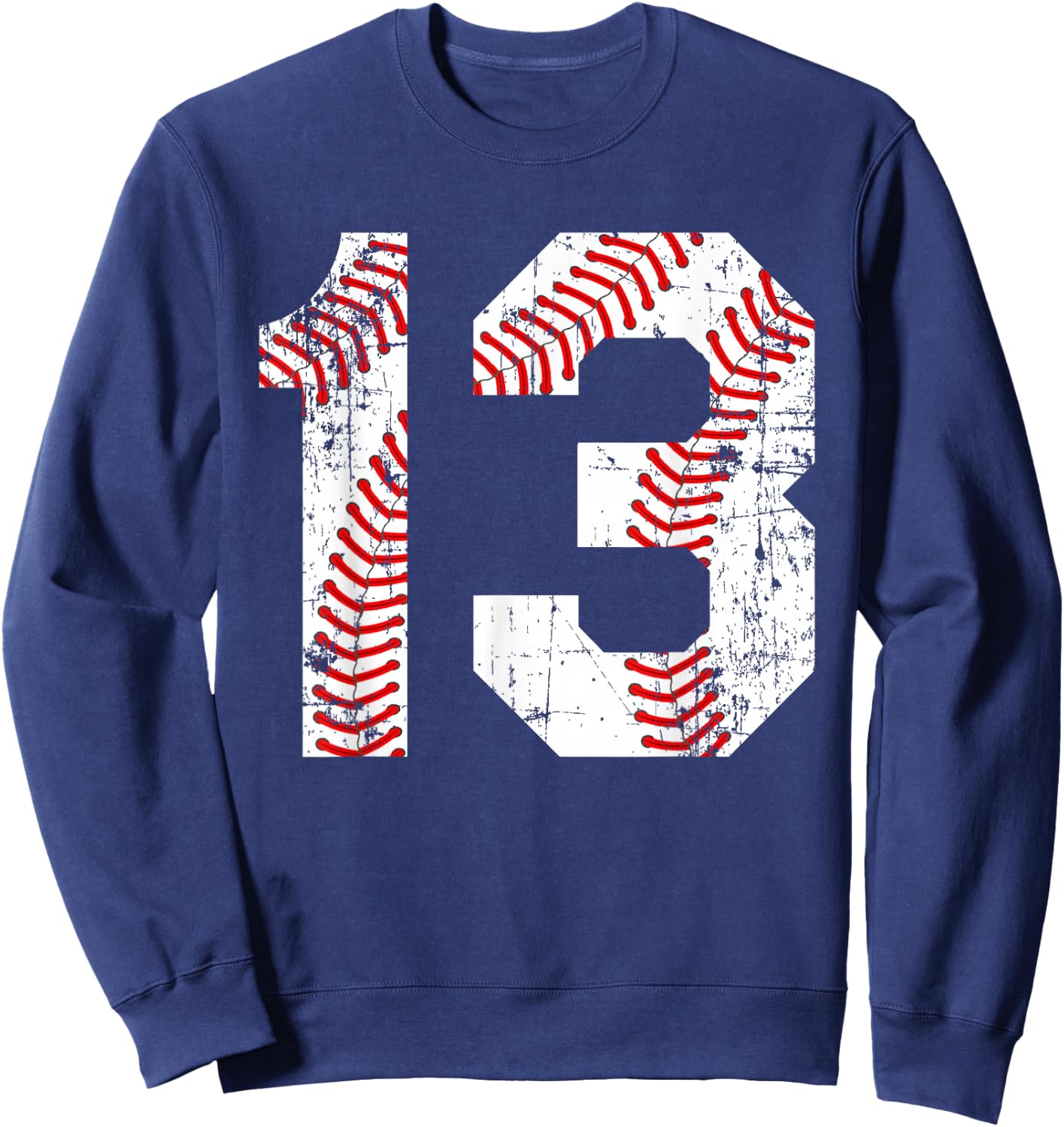 Vintage Baseball 13 Jersey Number Sweatshirt - Sweatshirt | Navy