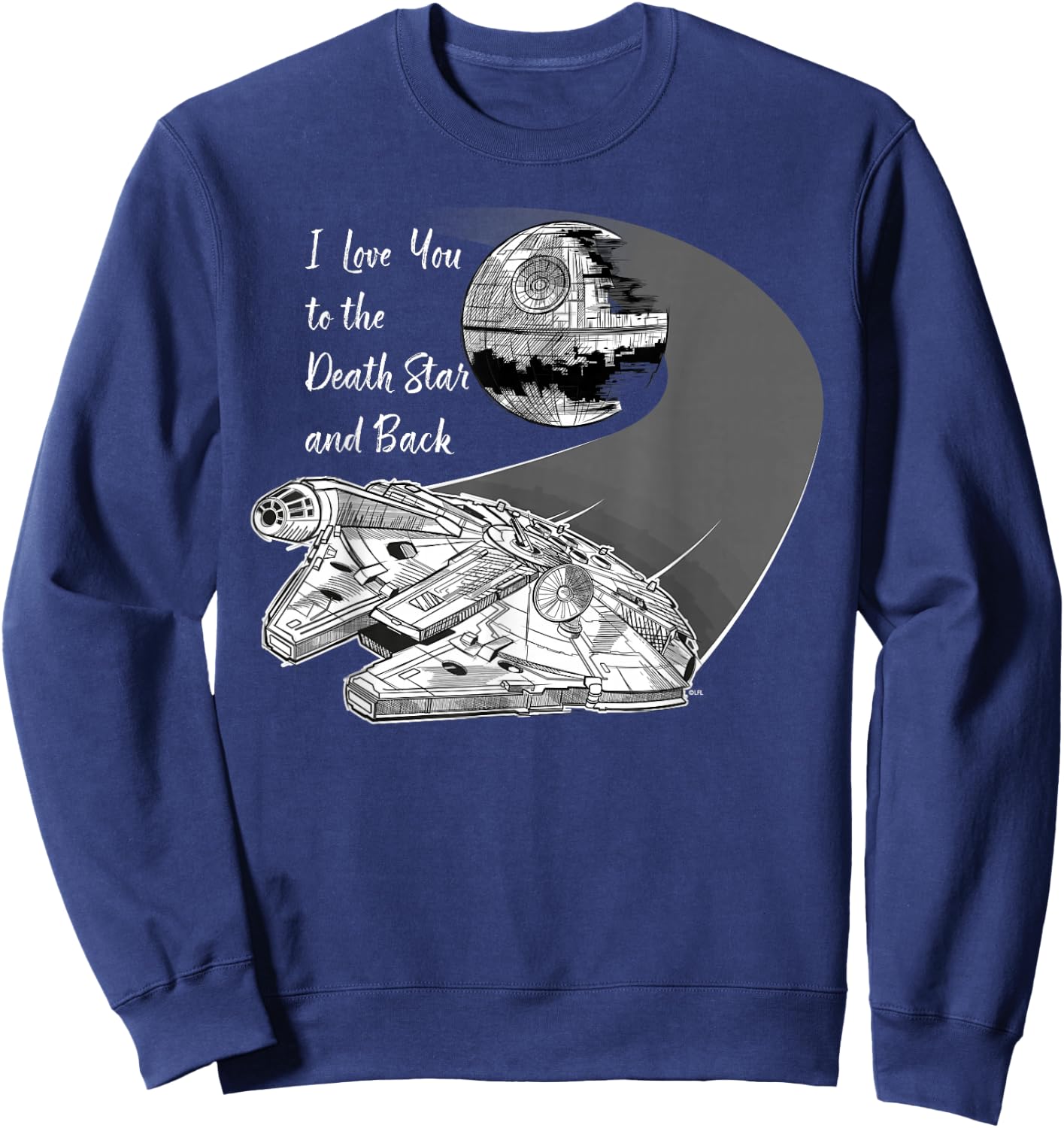 Star Wars Millennium Falcon I Love You Valentine's Wedding Sweatshirt - Sweatshirt | Navy