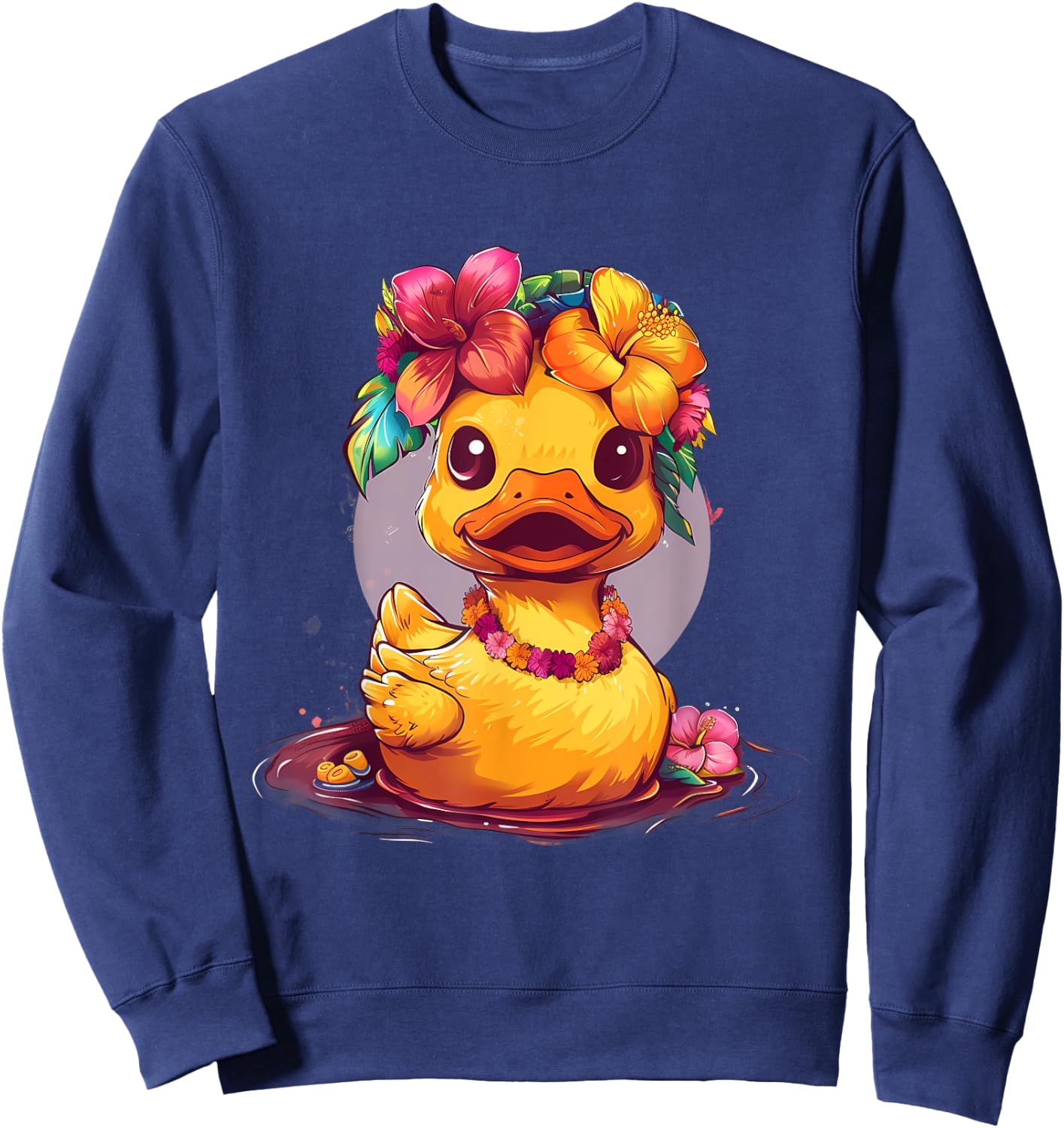 Rubber Duck Hawaiian Hawaii Rubber Duckie Rubber Duckling Sweatshirt - Sweatshirt | Navy