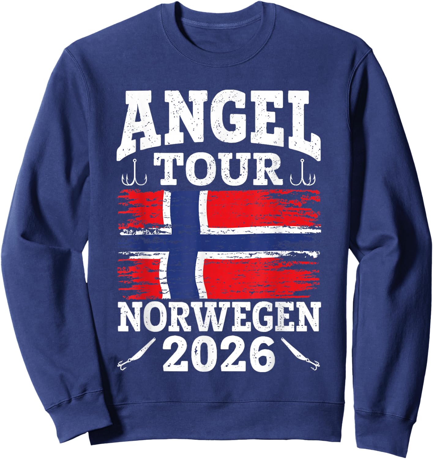 Angel Tour Norway 2026 Fishing Team Norway Flag Angler , black, S Sweatshirt - Sweatshirt | Navy
