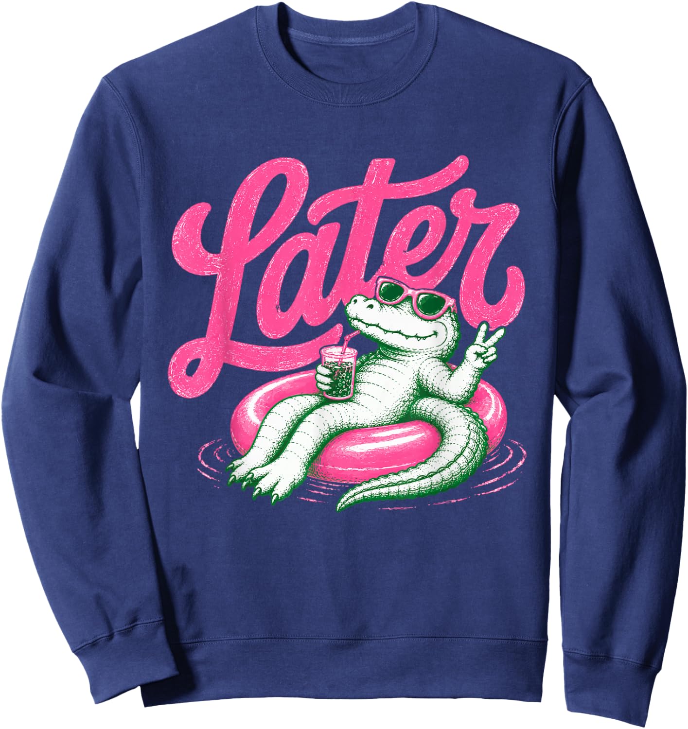 See You Later Teacher Summer Alligator Last Day of School Sweatshirt - Sweatshirt | Navy