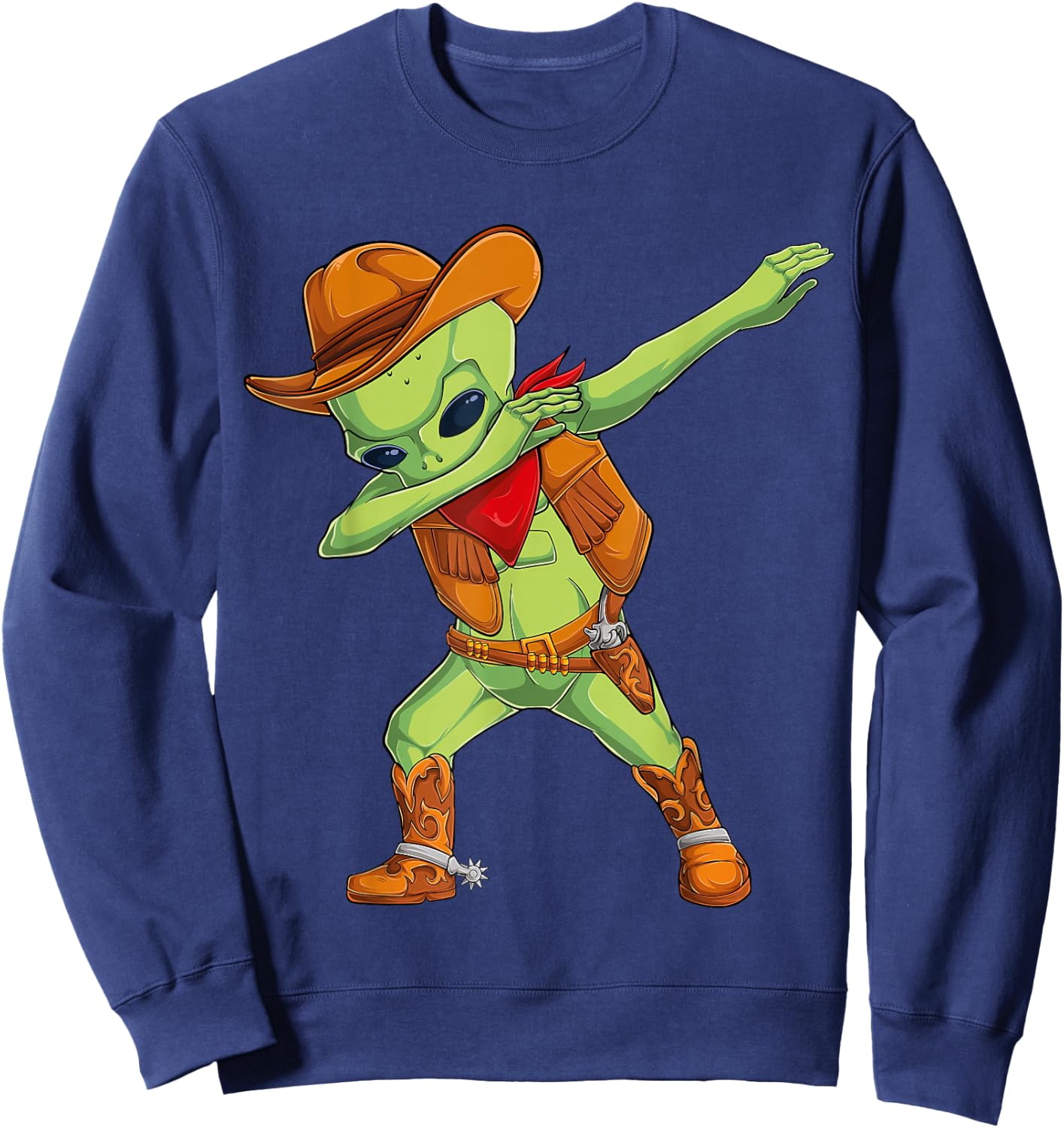 Dabbing alien cowboy costume Halloween kids UFO cosplay men Sweatshirt - Sweatshirt | Navy
