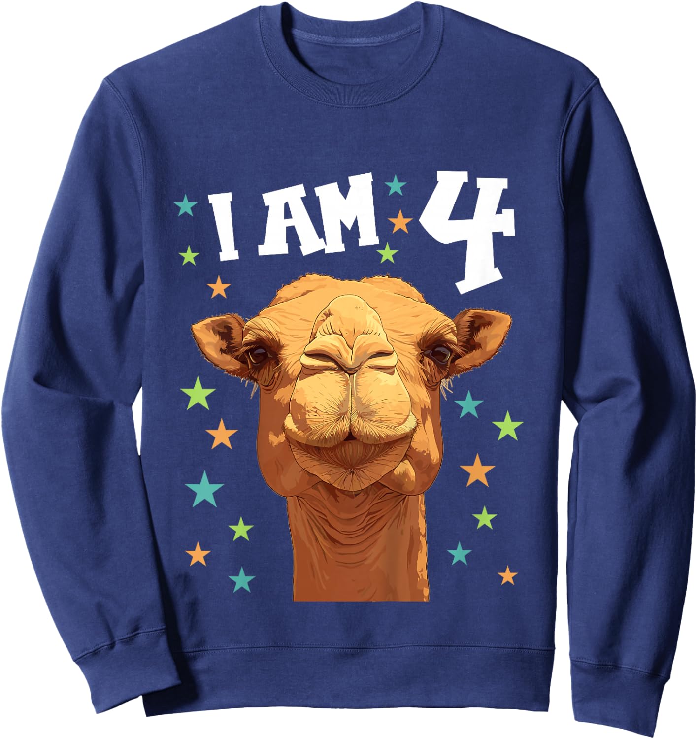 Kids 4 Years old 4 birthday Camels Boy Girl Camel Sweatshirt - Sweatshirt | Navy
